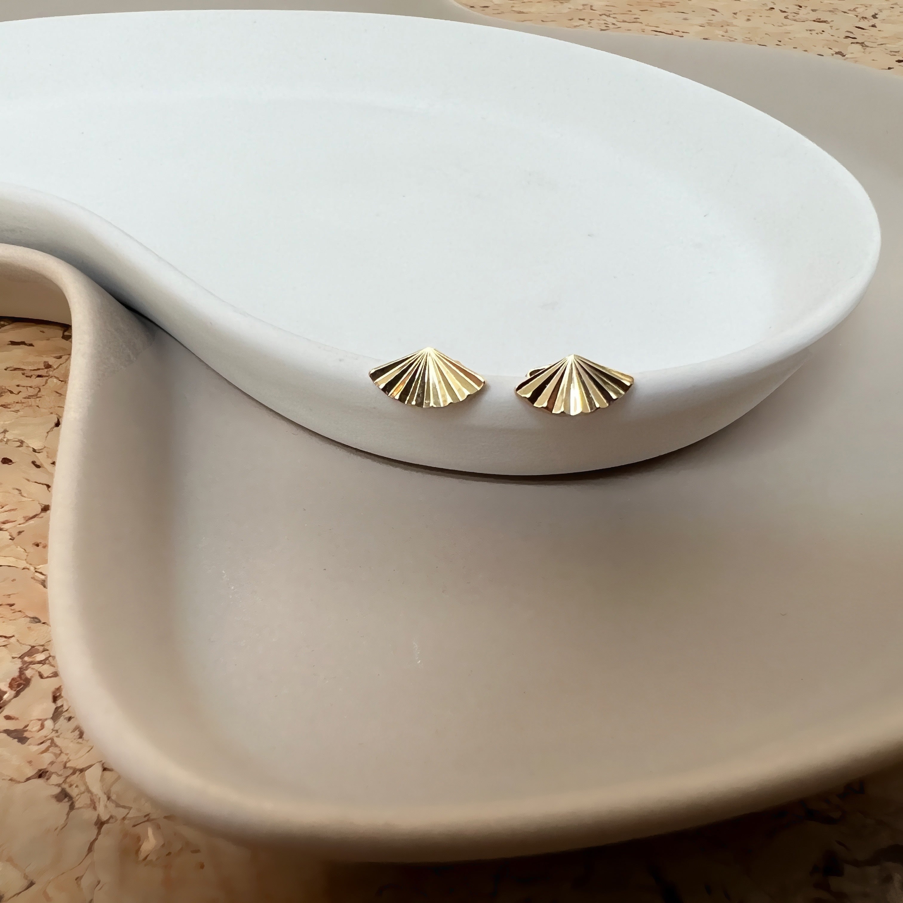 Luna Stud Earrings - 18 carat gold plated