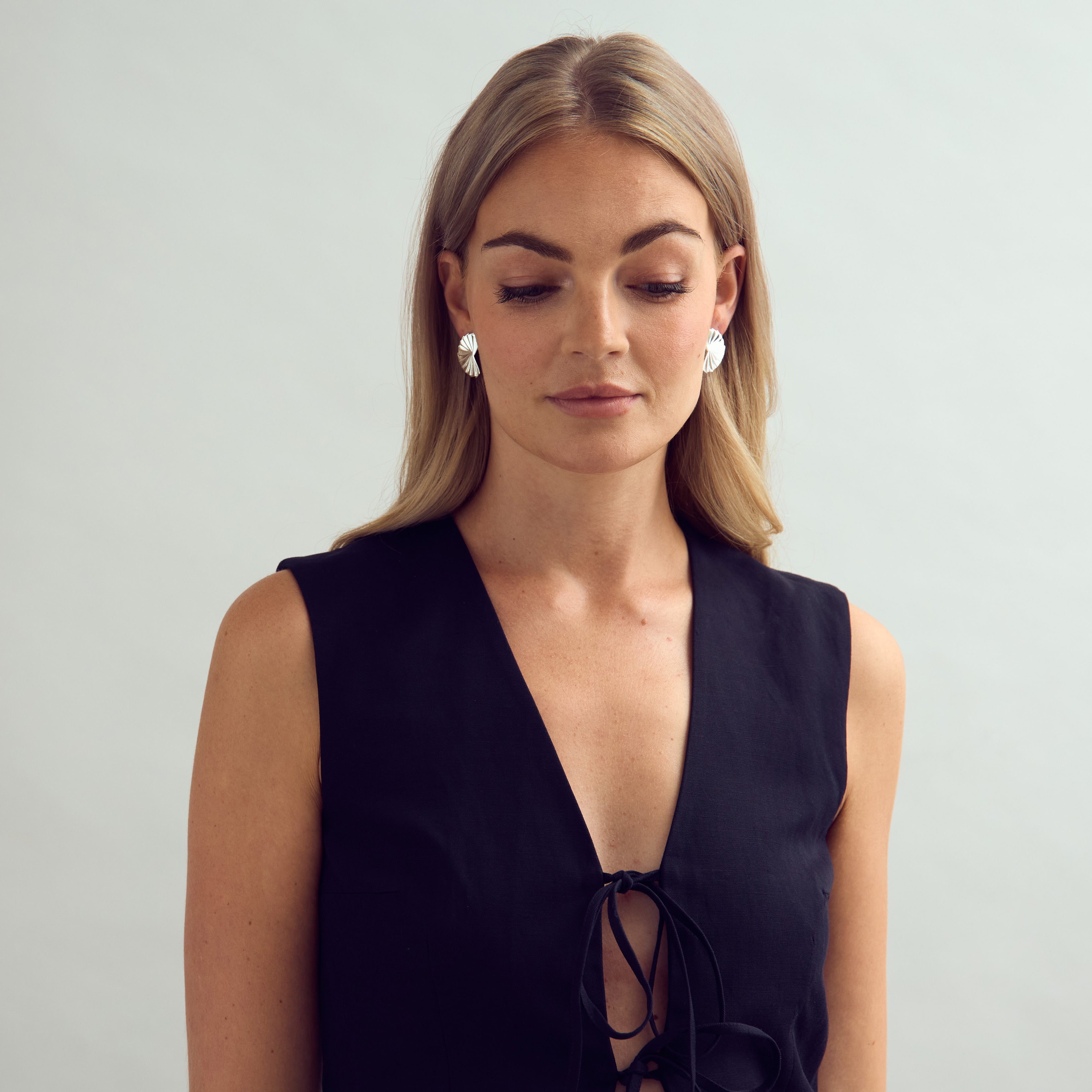 Cleo Earrings Large - Silver Plated