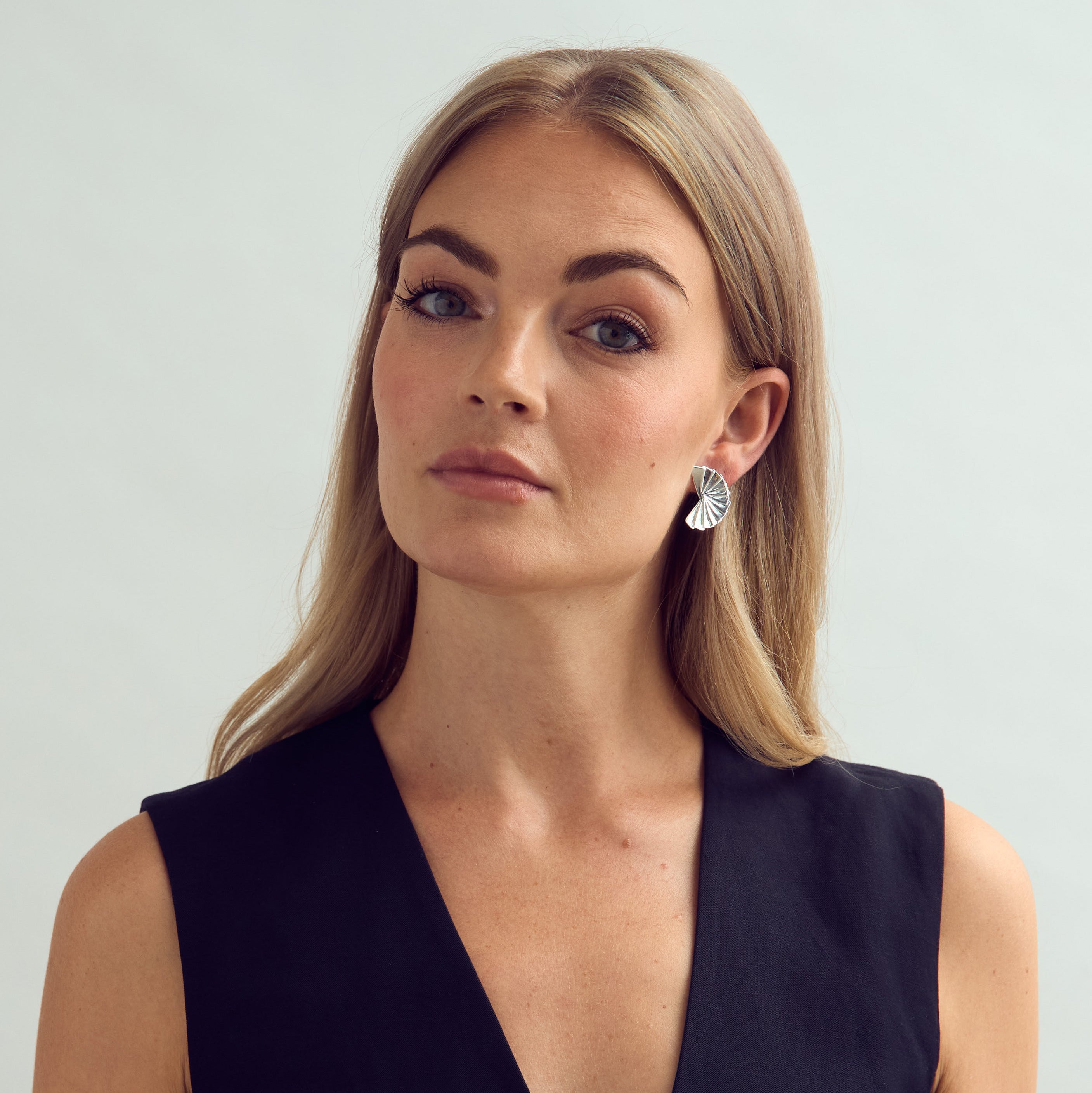 Cleo Earrings Large - Silver Plated