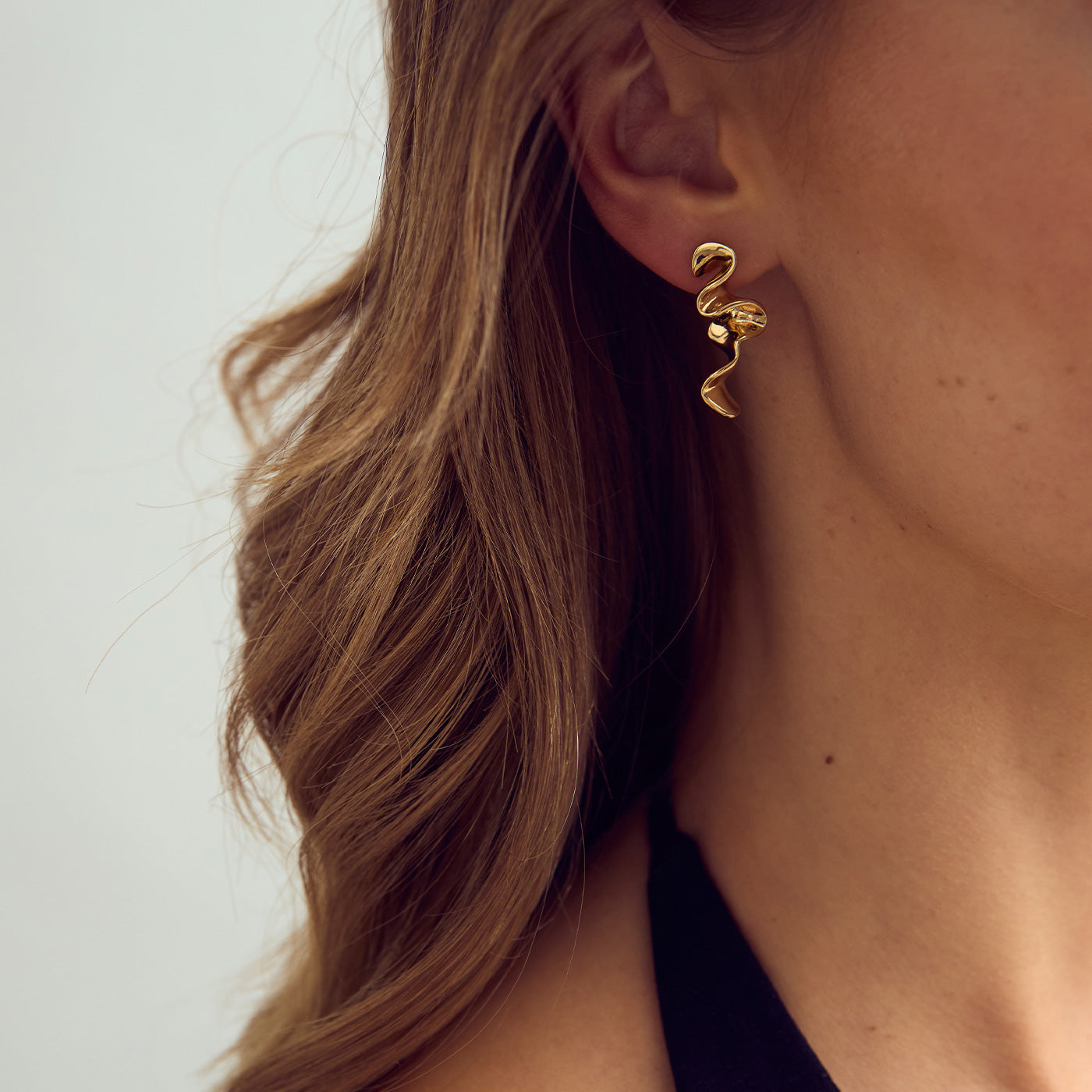 Caroline Earrings Large - 18 carat gold plated
