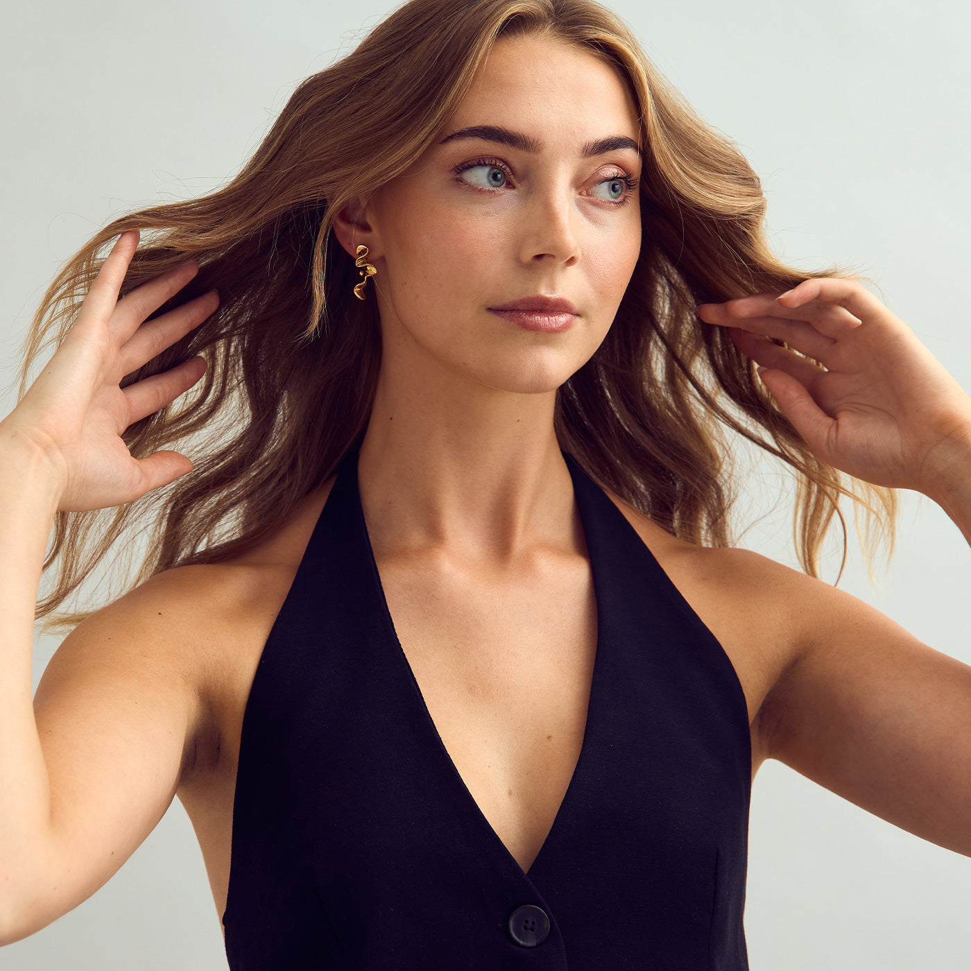 Caroline Earrings Large - 18 carat gold plated