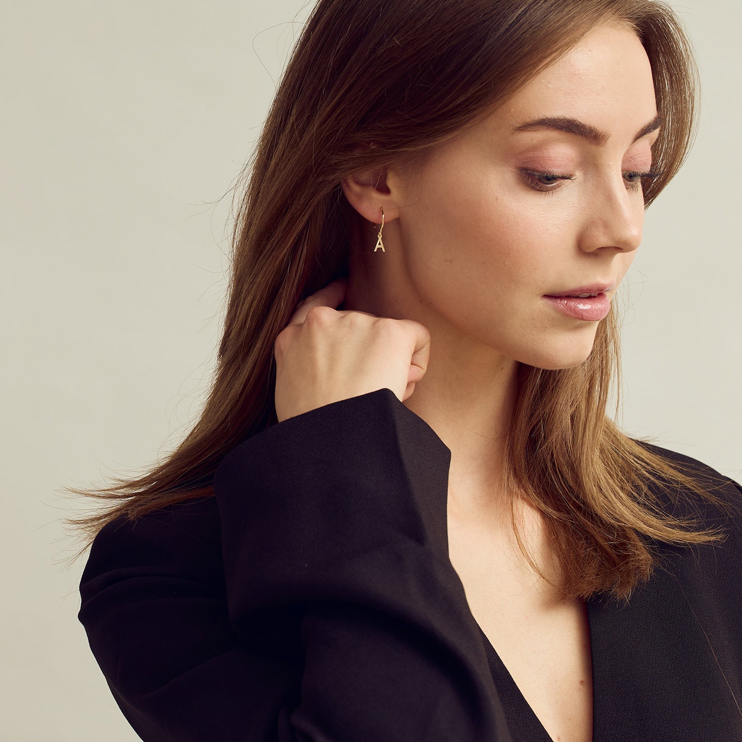 Letter Earring A-Z - 18 carat gold plated