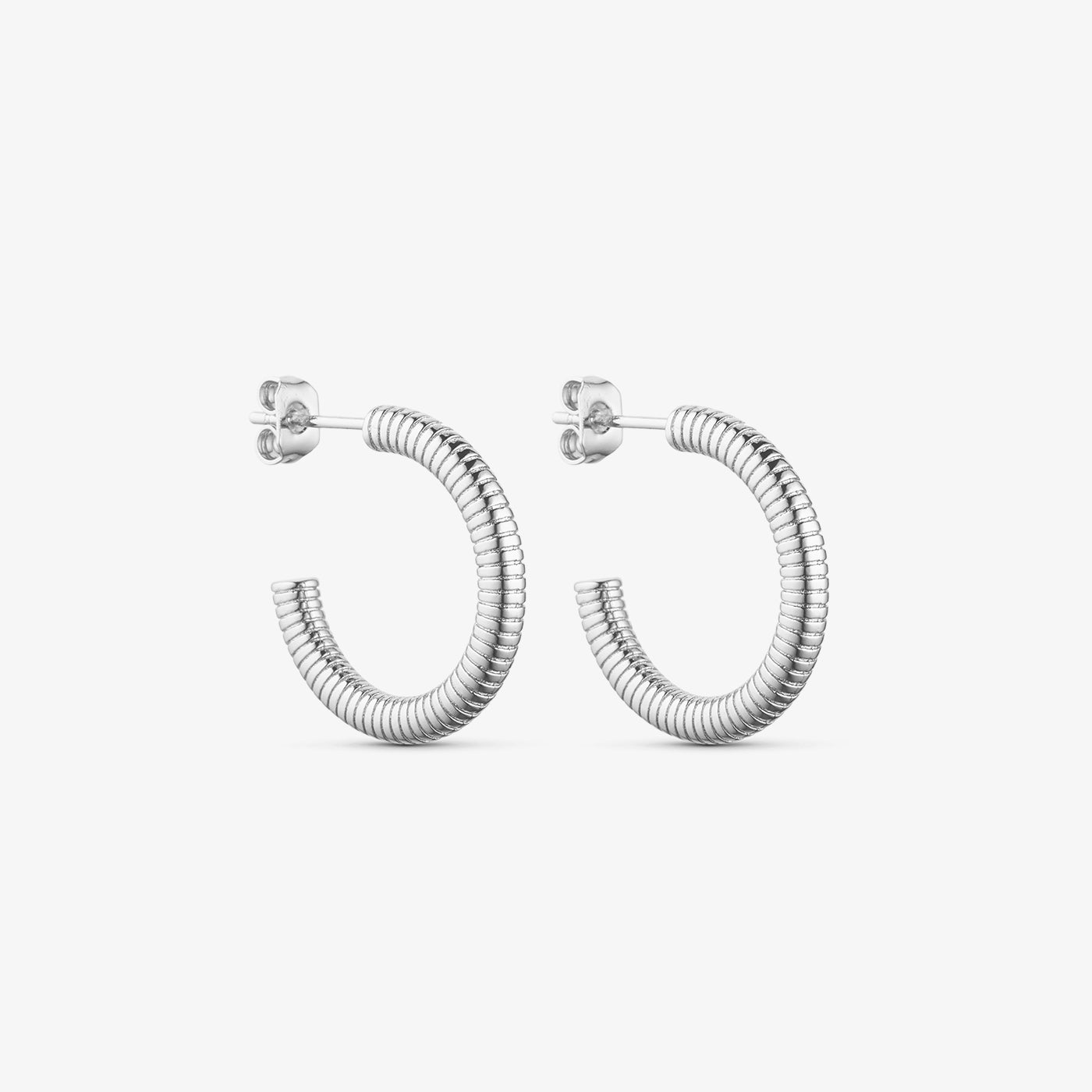 Cecilie Hoop Earrings - Silver Plated