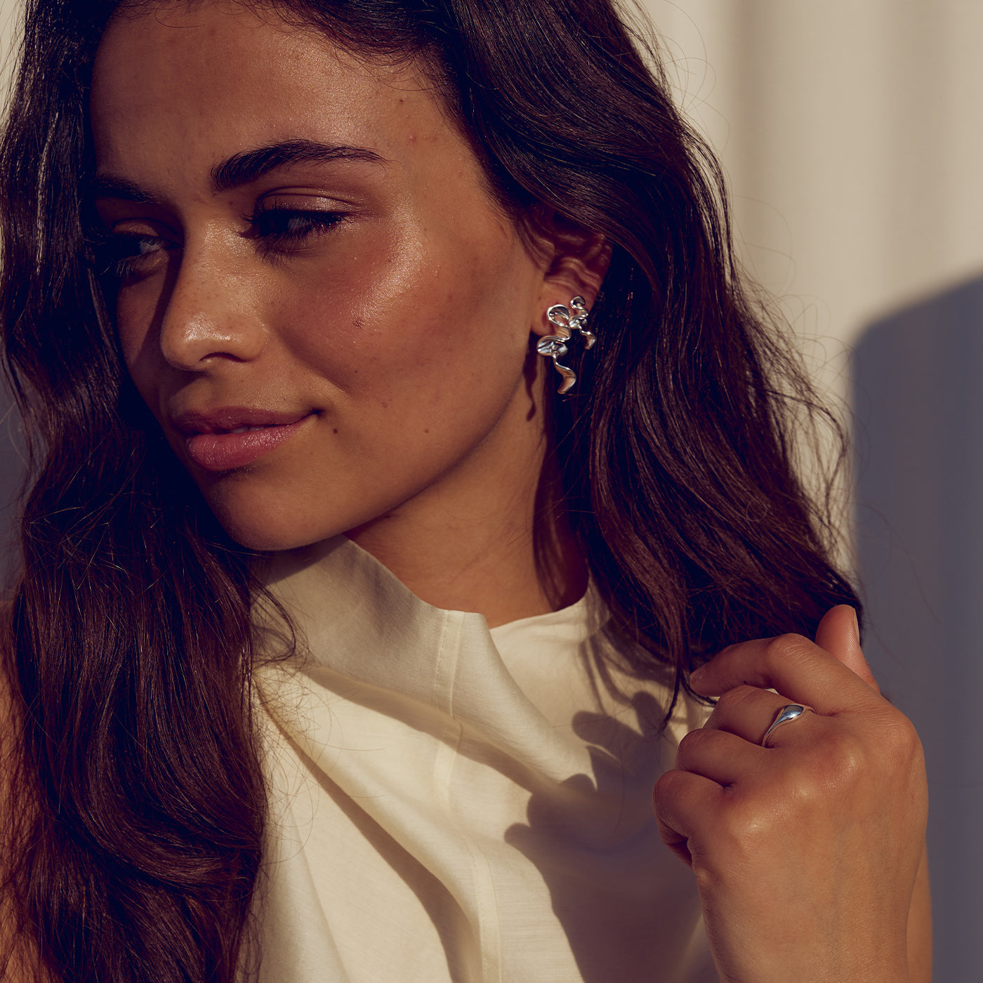 Caroline Earrings Small - Silver Plated