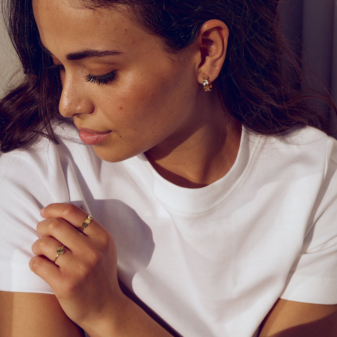 Scarlett Stellar Hoop Earrings - 18 carat gold plated