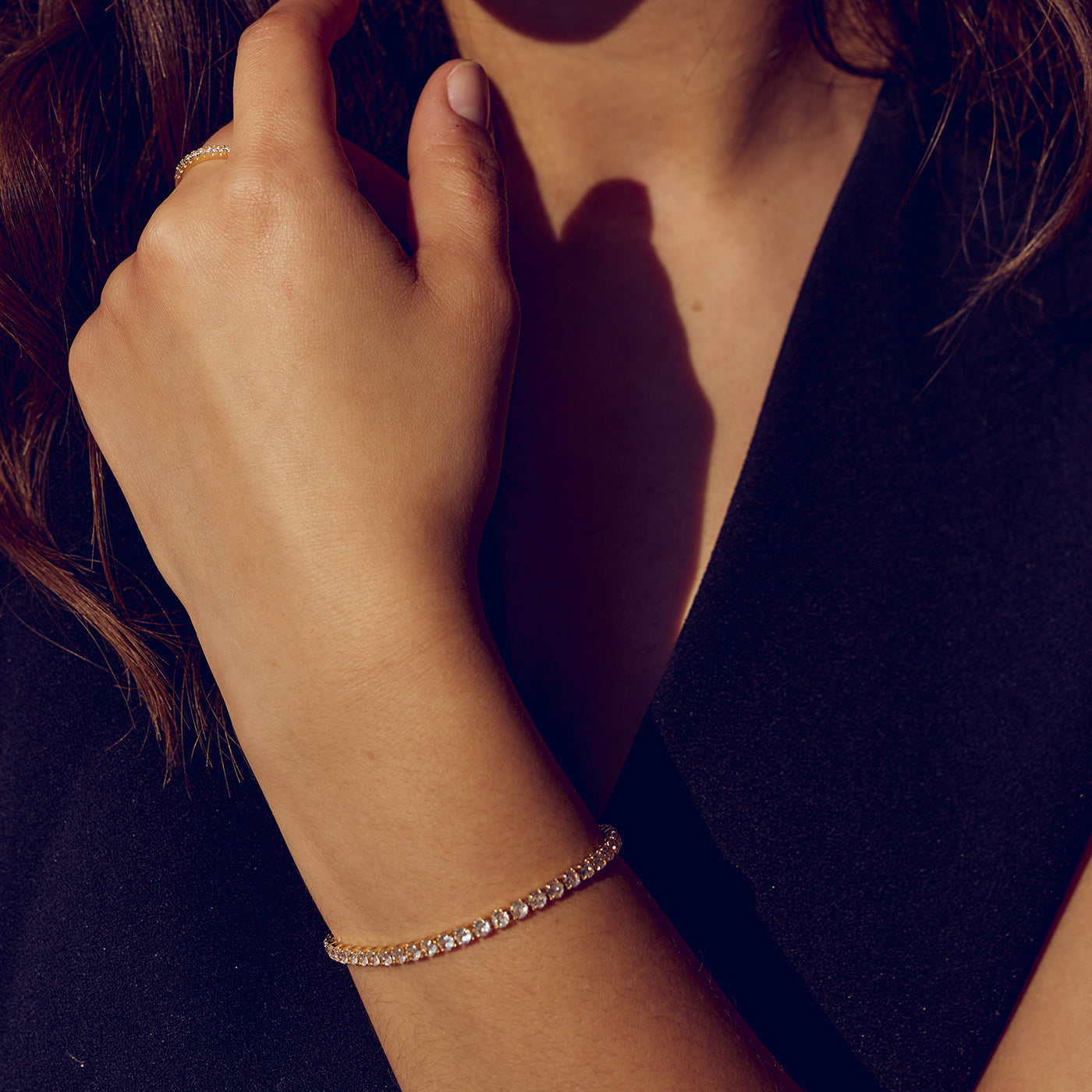 Mille Bracelet - Zirconia - 18 carat gold plated
