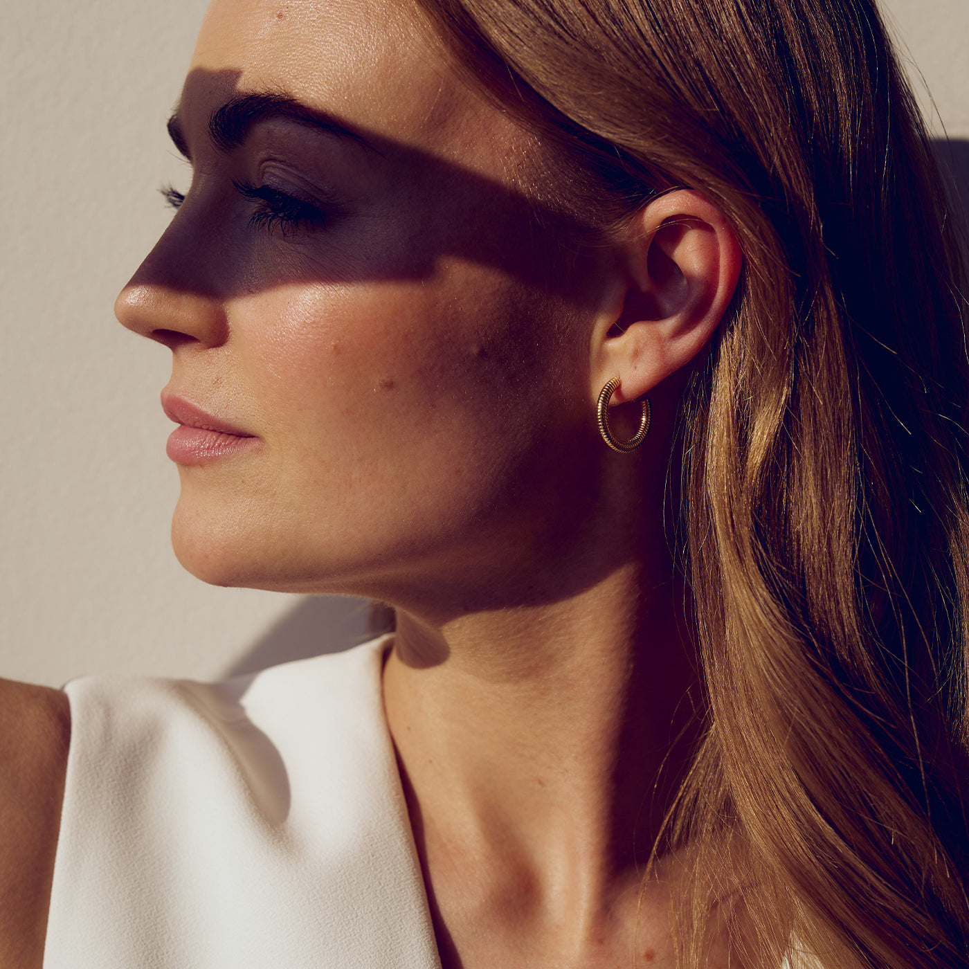 Cecilie Hoop Earrings - 18 carat gold plated