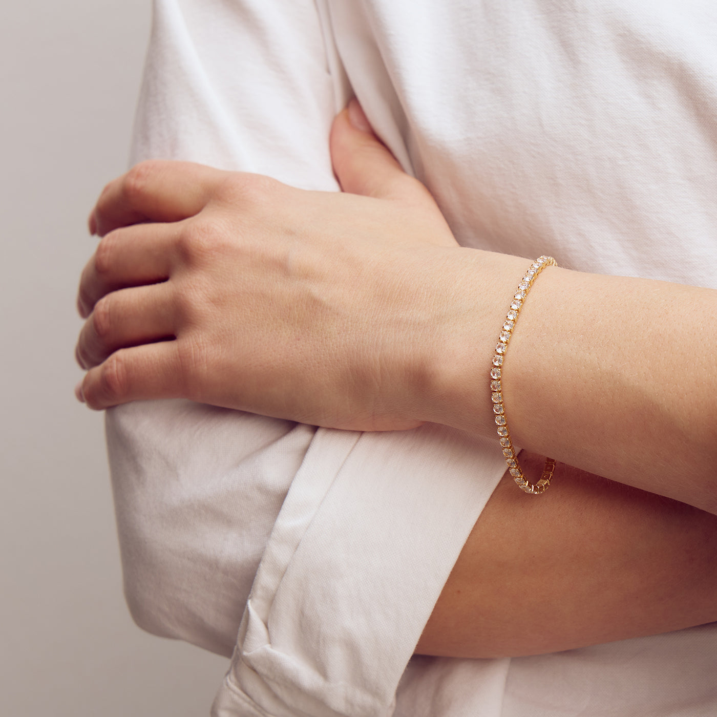 Mille Bracelet - Zirconia - 18 carat gold plated
