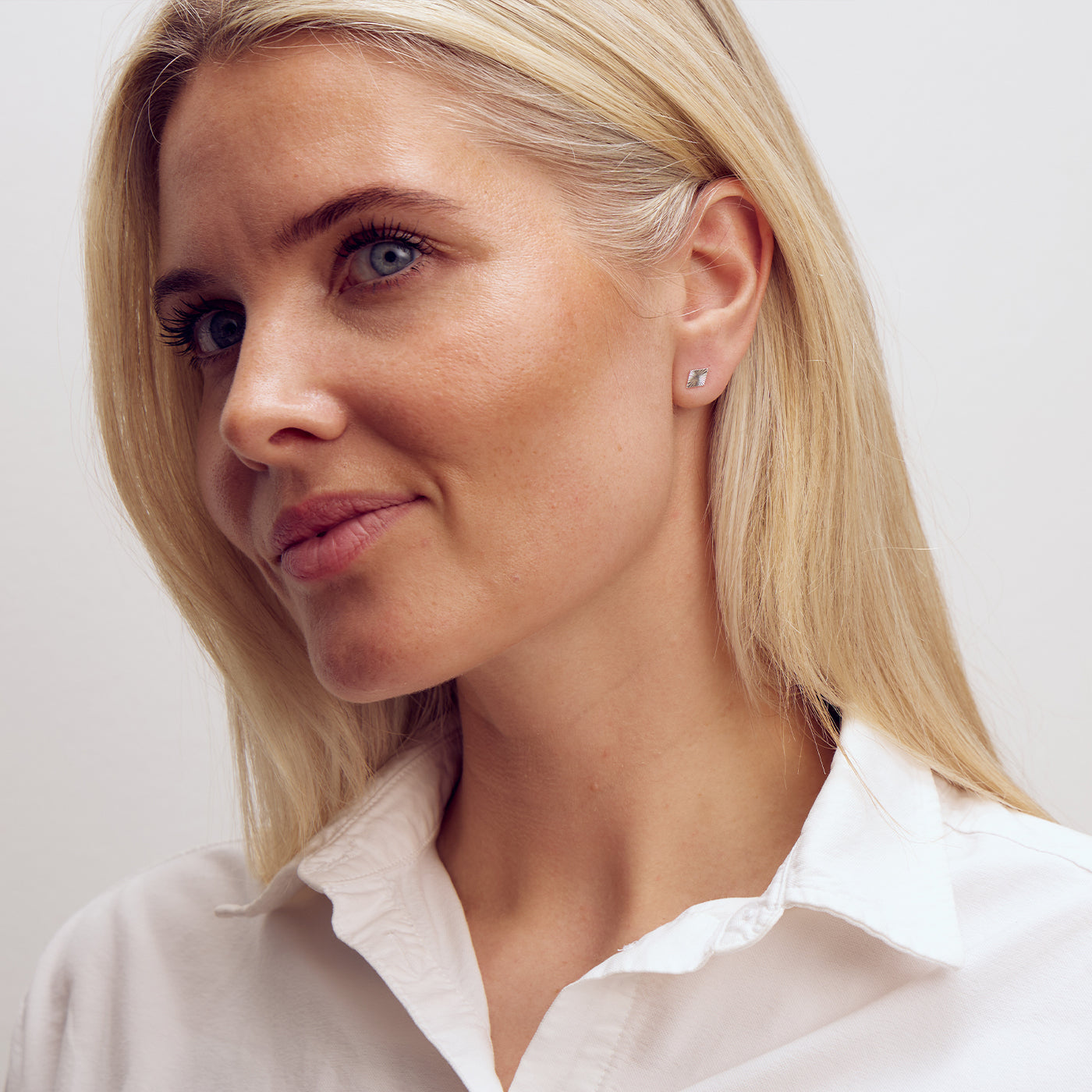 Scarlett Apex Stud Earrings - Silver Plated