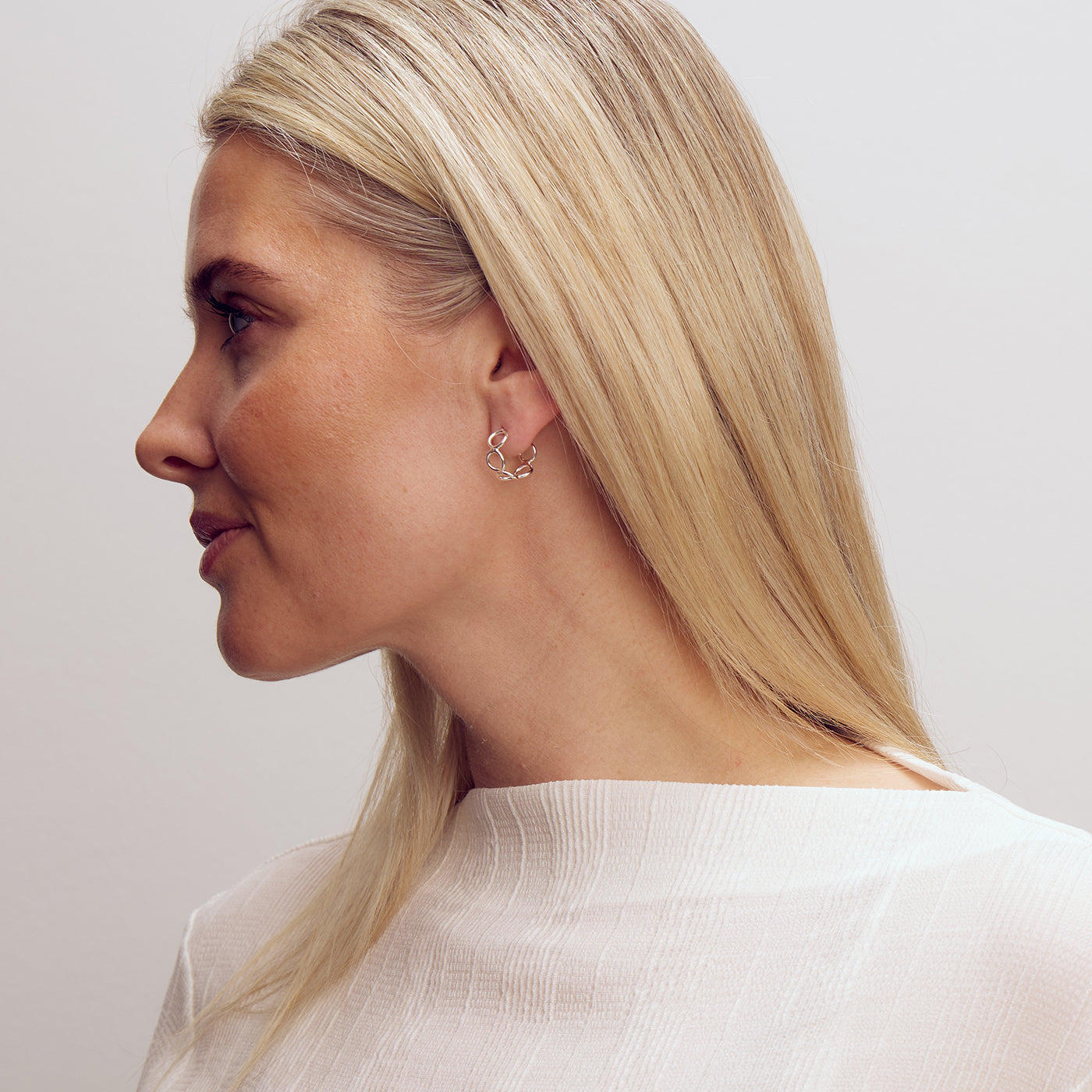 Ellen Hoop Earrings - Silver Plated