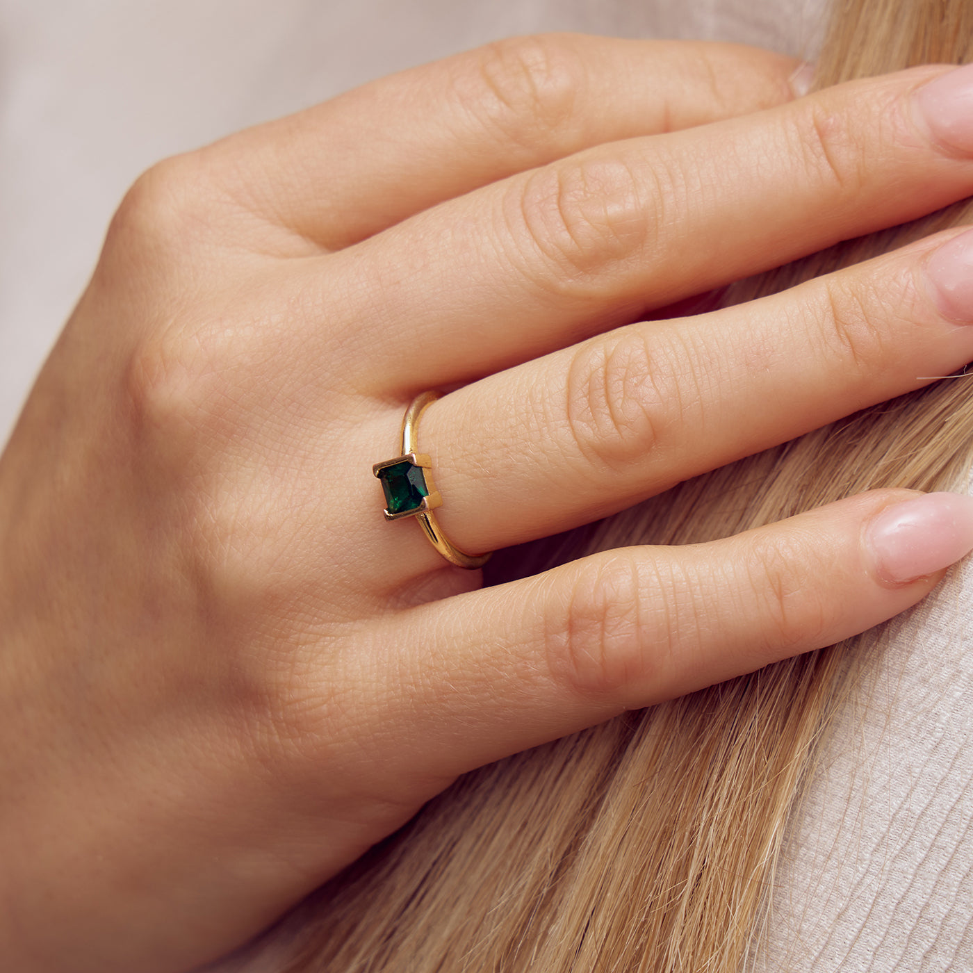 Zia Ring - Zirconia - 18 carat gold plated