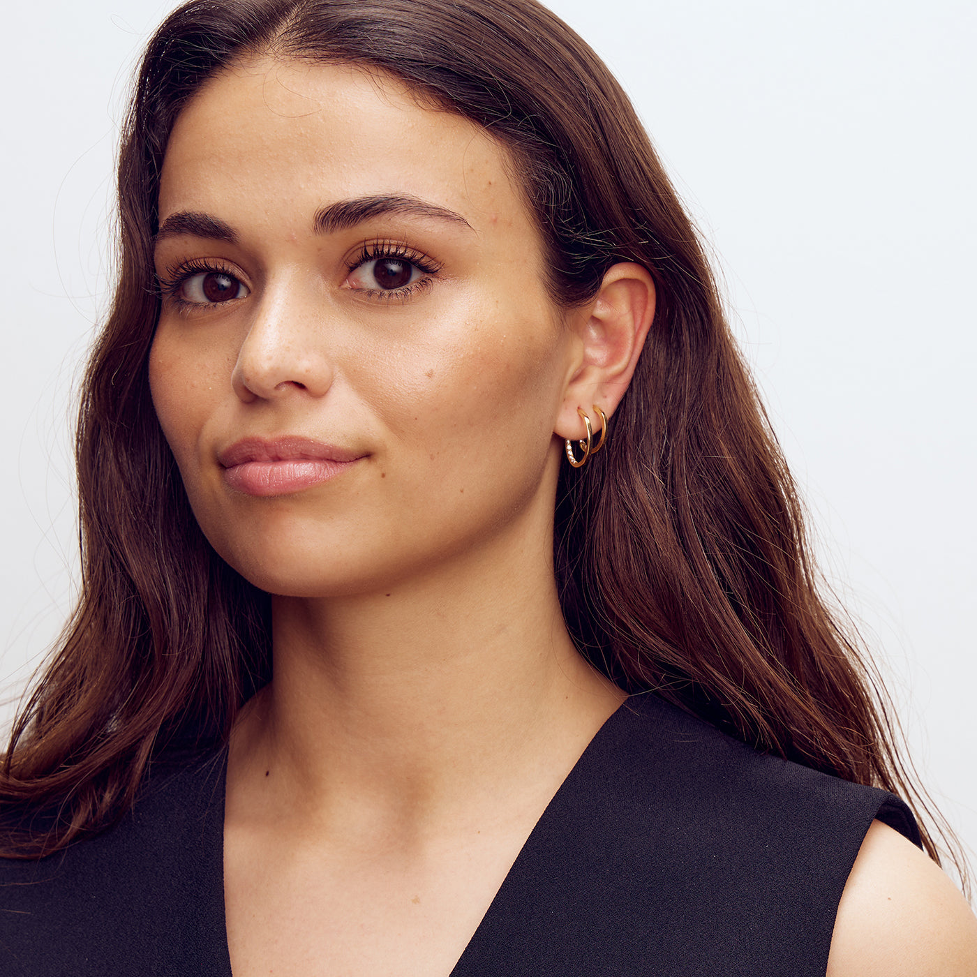 Mille Earrings Small - Zirconia - 18 carat gold plated
