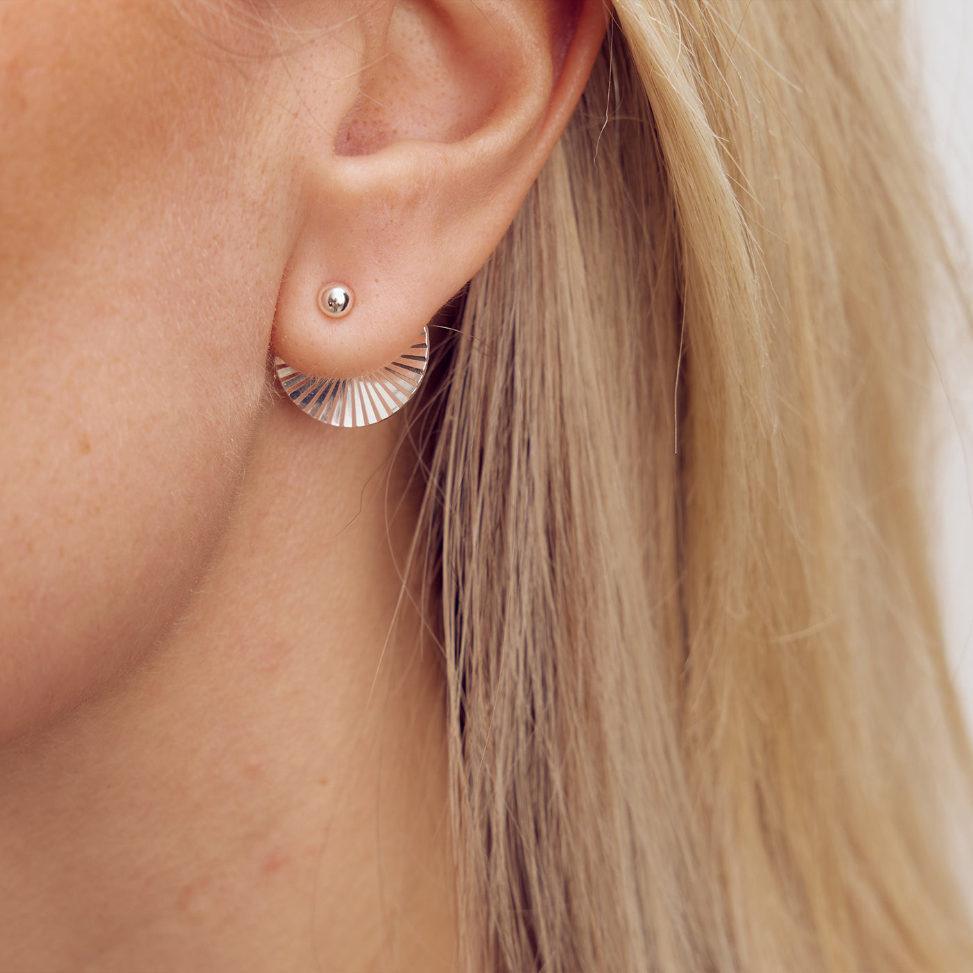Scarlett Fan Earrings - Silver Plated