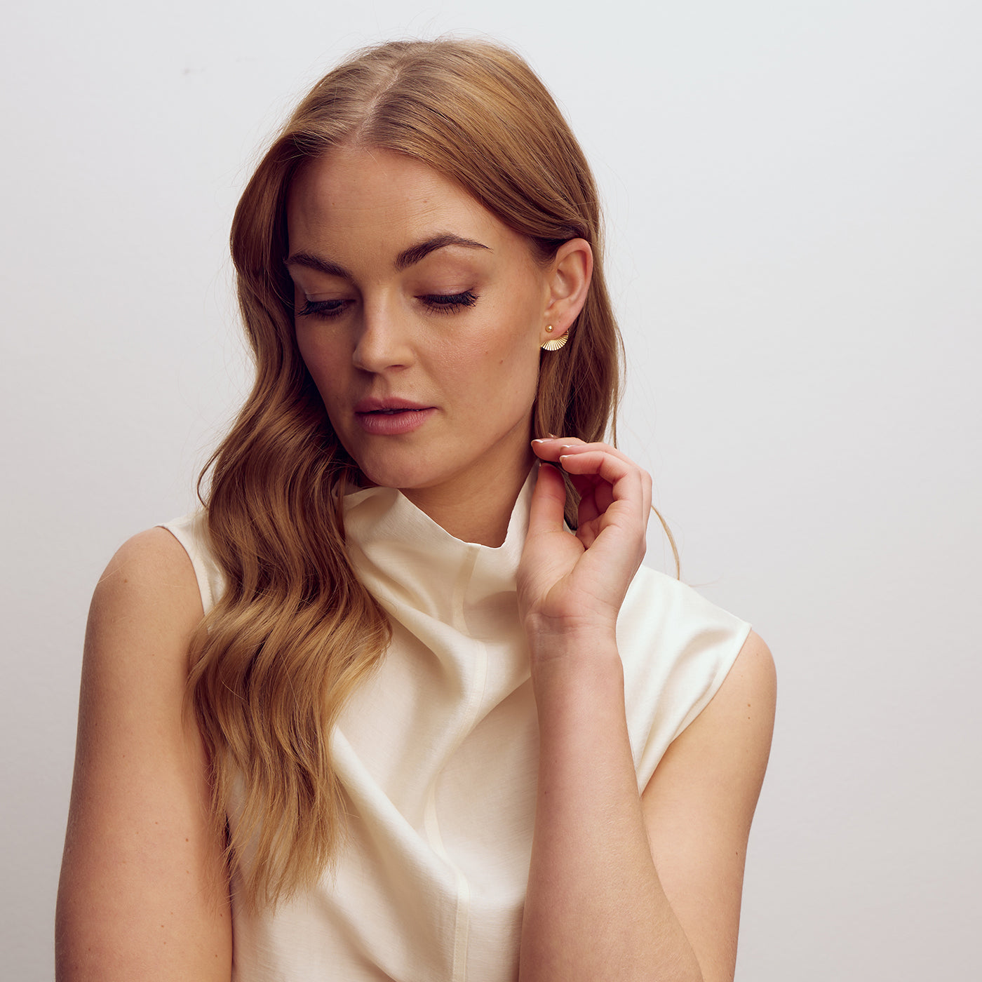Scarlett Fan Earrings - 18 carat gold plated