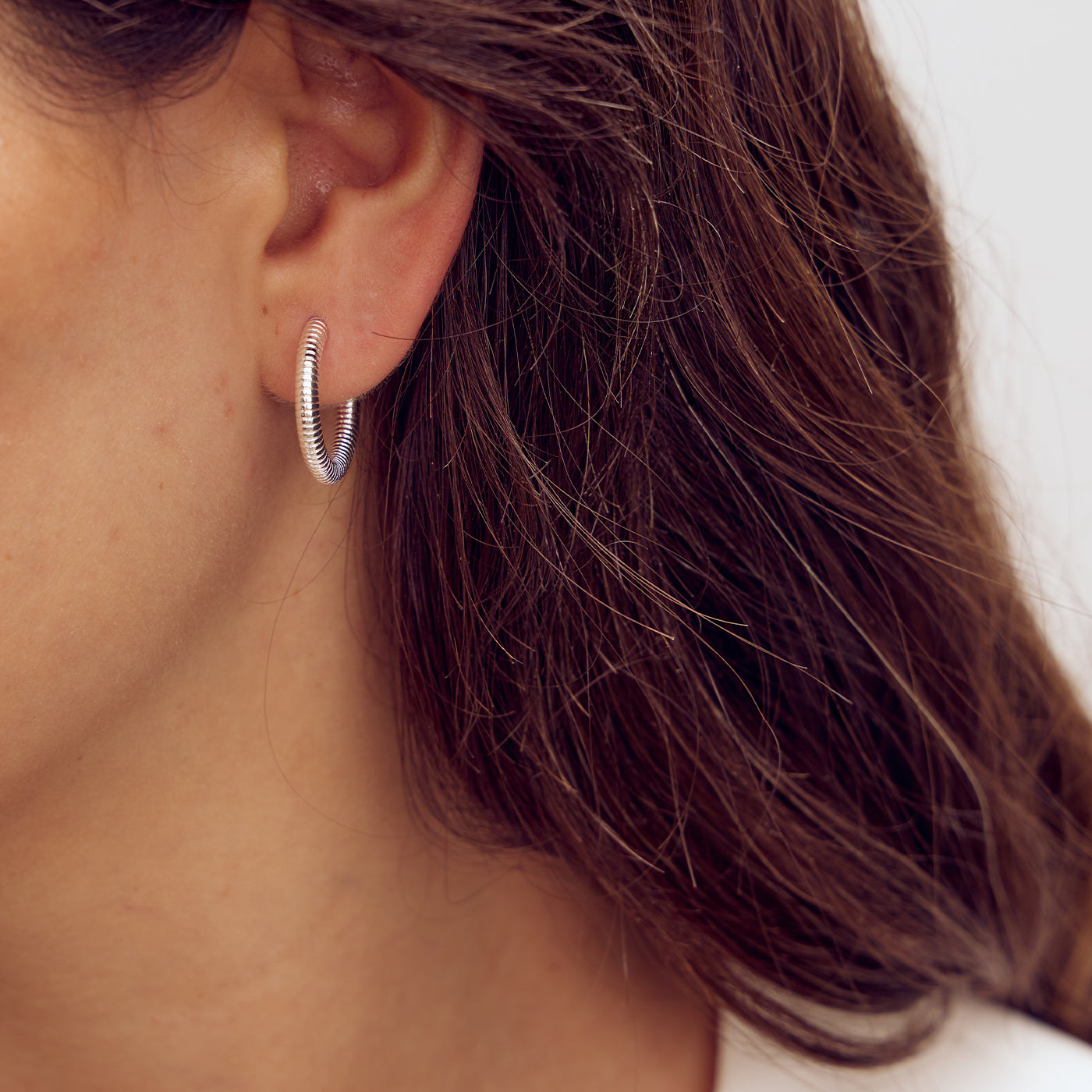 Cecilie Hoop Earrings - Silver Plated