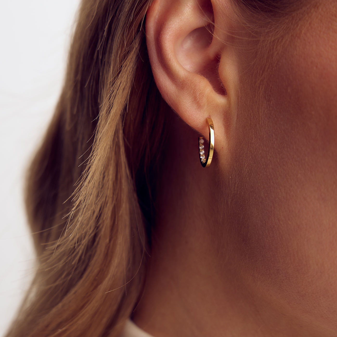 Mille Earrings Small - Zirconia - 18 carat gold plated