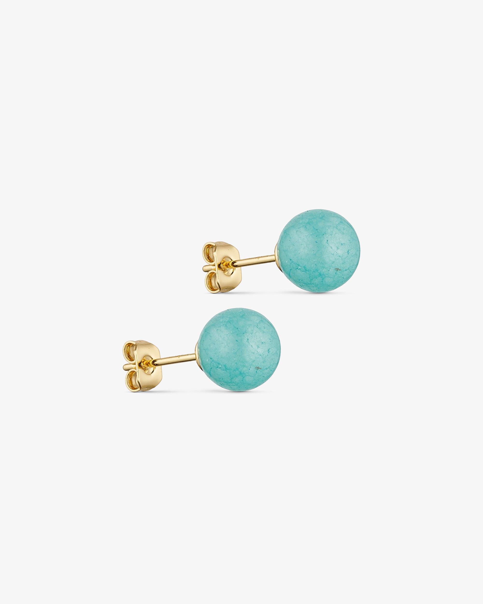 Aura Stud Earrings - Azure Blue - 18 carat gold plated