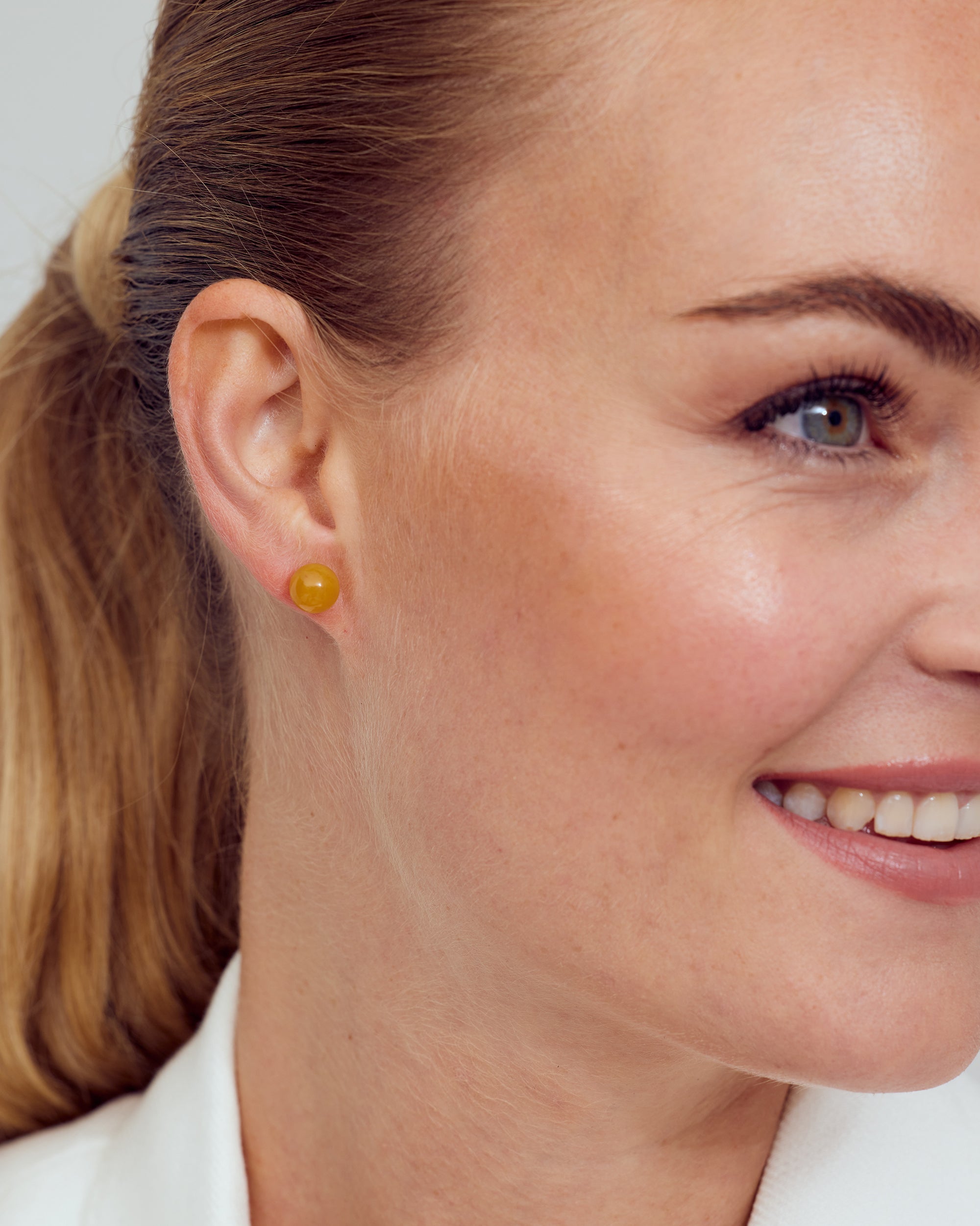 Aura Stud Earrings - Earth Glow - 18 carat gold plated
