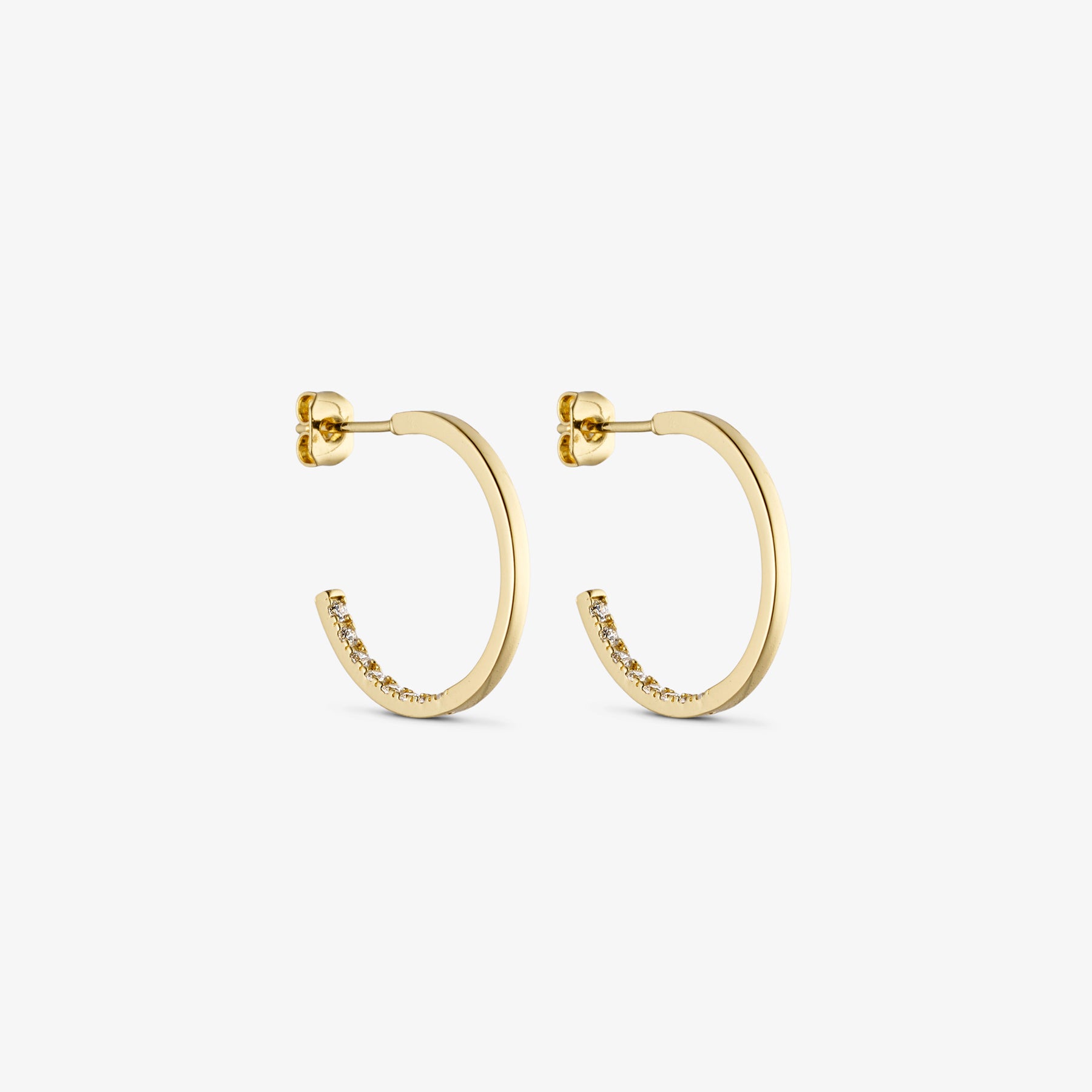Mille Earrings Small - Zirconia - 18 carat gold plated