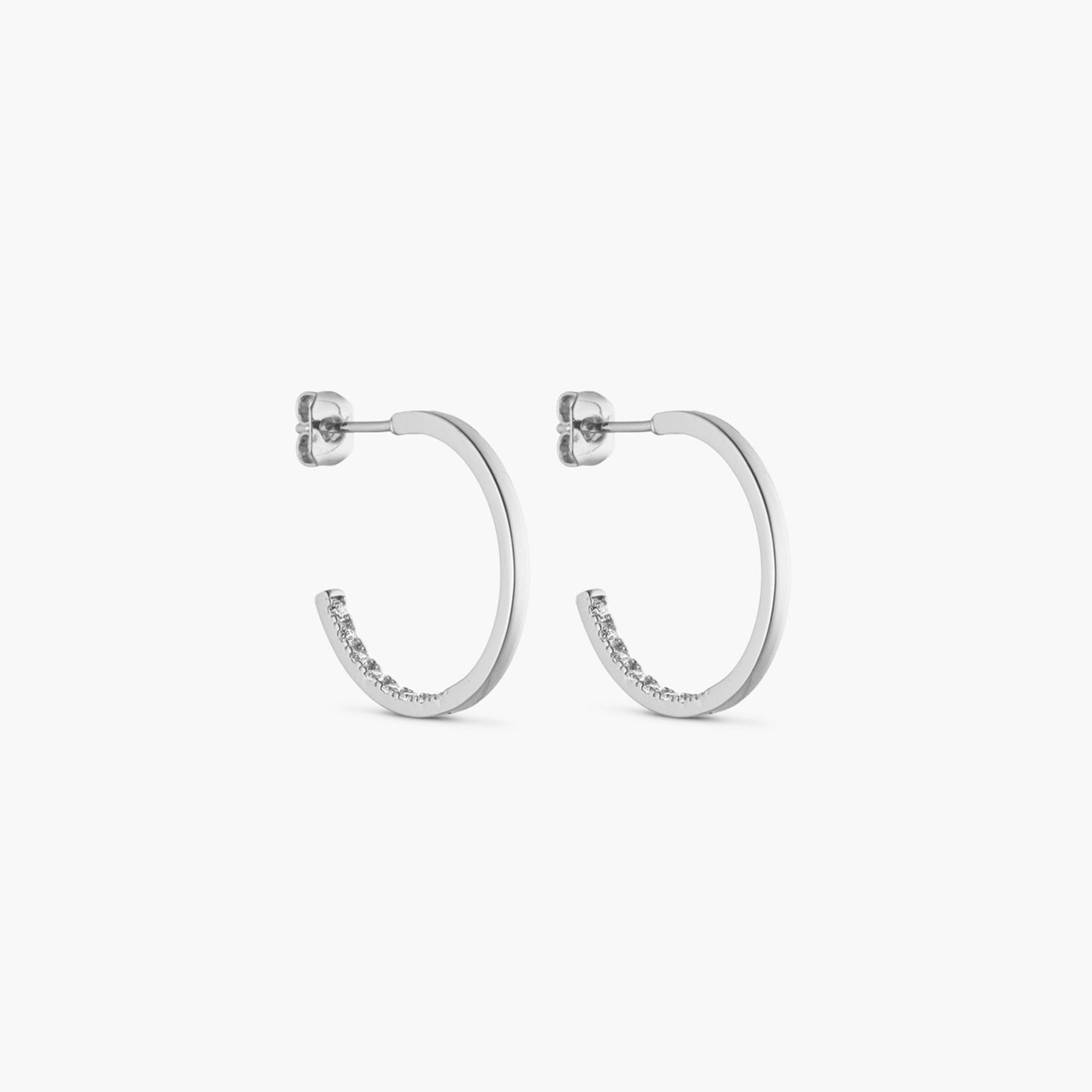 Mille Earrings Small - Zirconia - Silver Plated