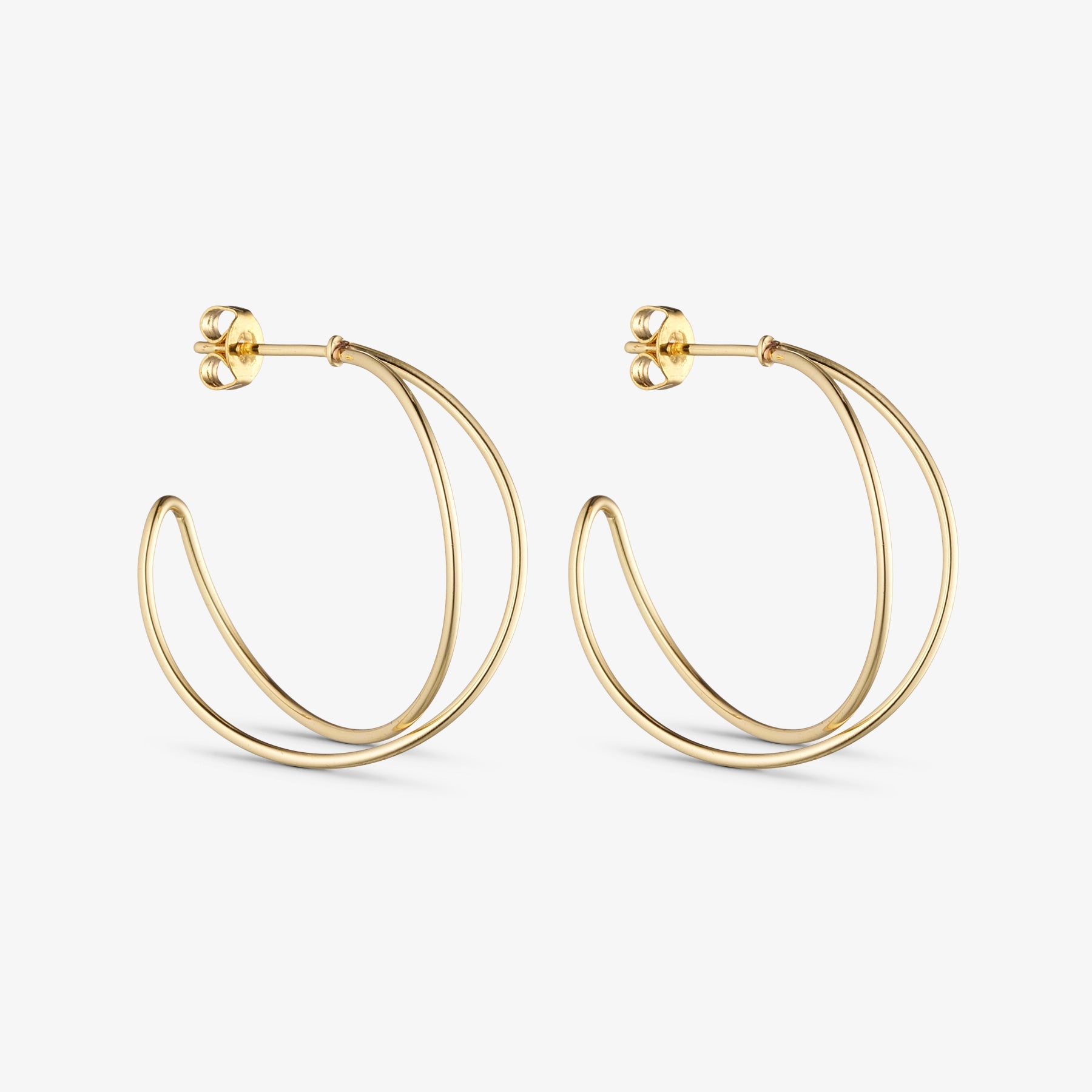 Mia Earrings Large - 18 carat gold plated