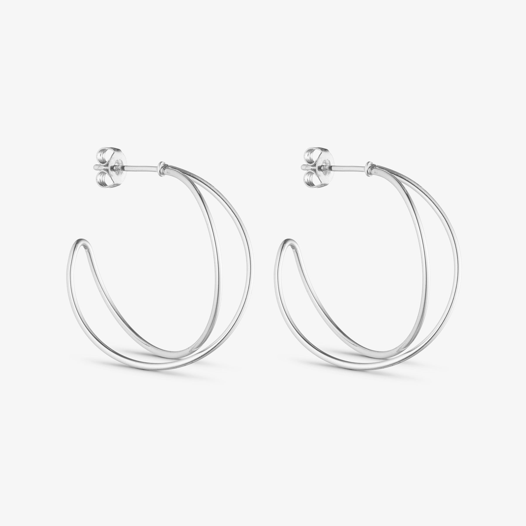 Mia Earrings Large - Silver Plated