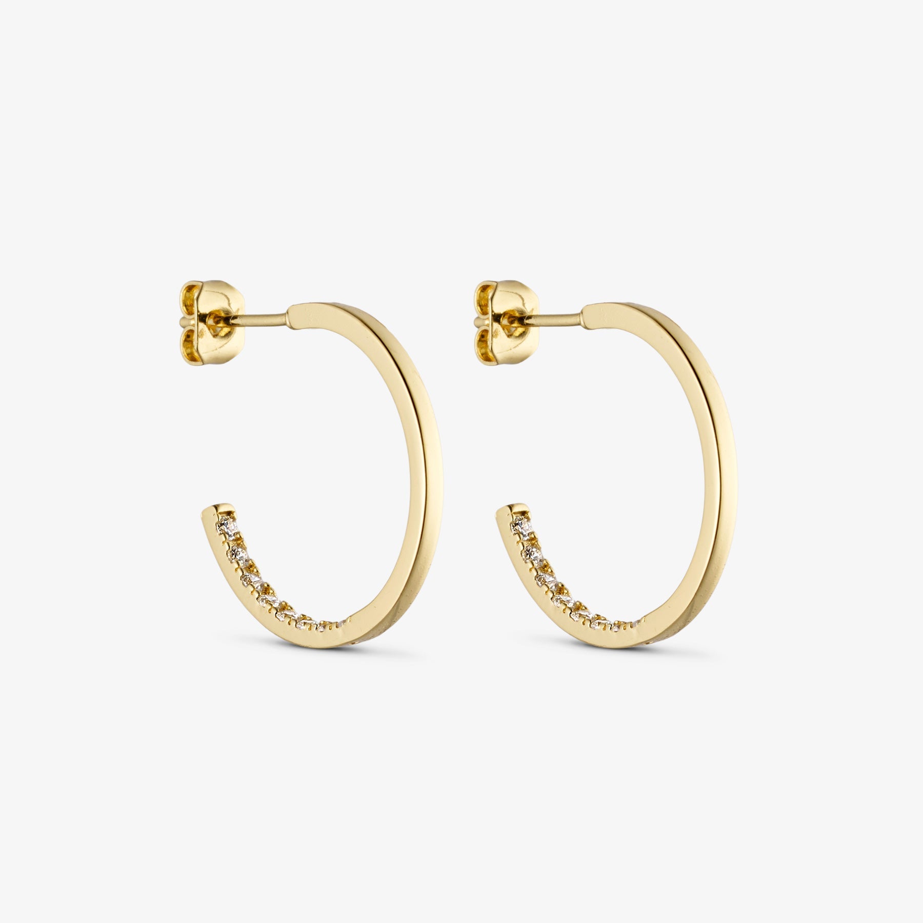 Mille Earrings Large - Zirconia - 18 carat gold plated