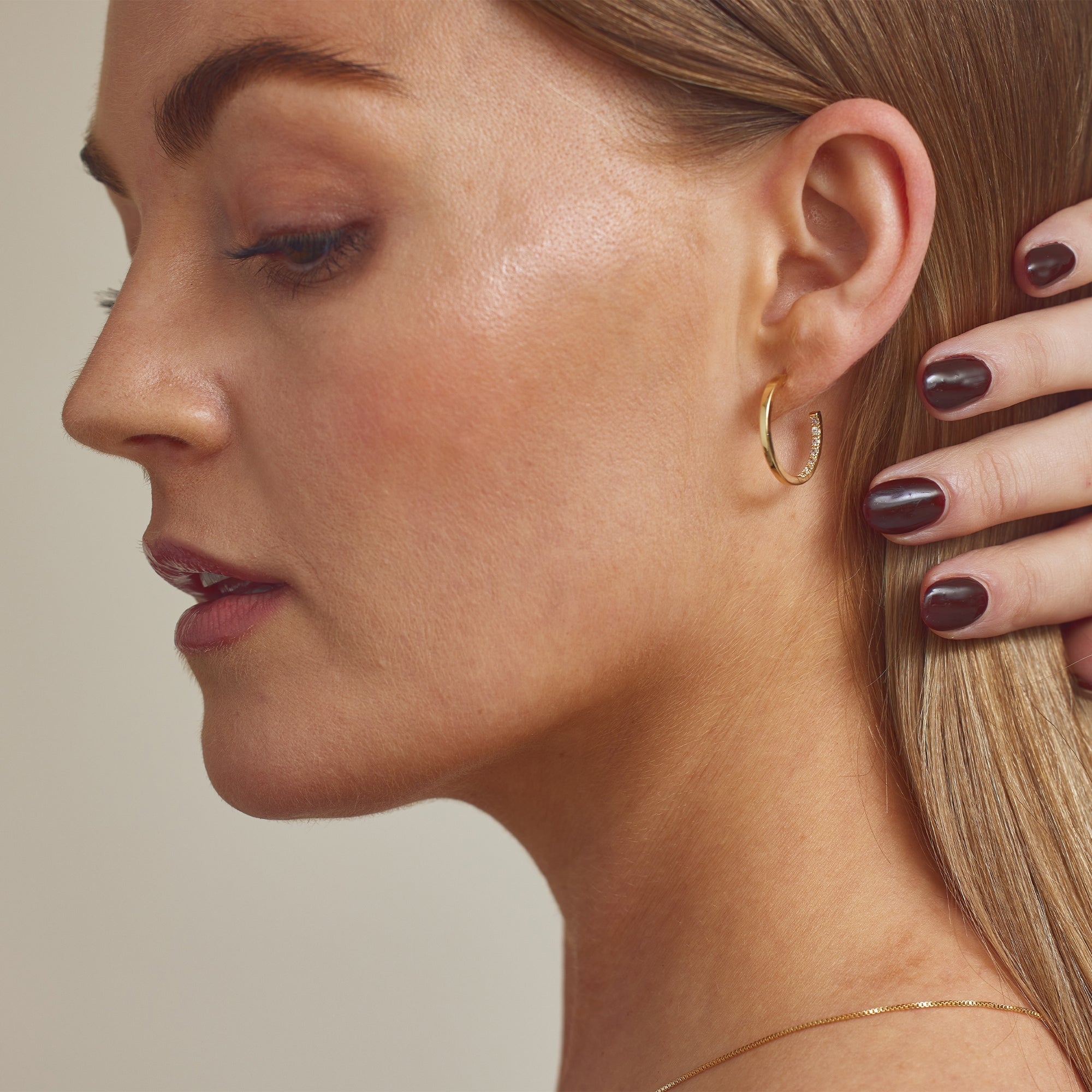Mille Earrings Large - Zirconia - 18 carat gold plated