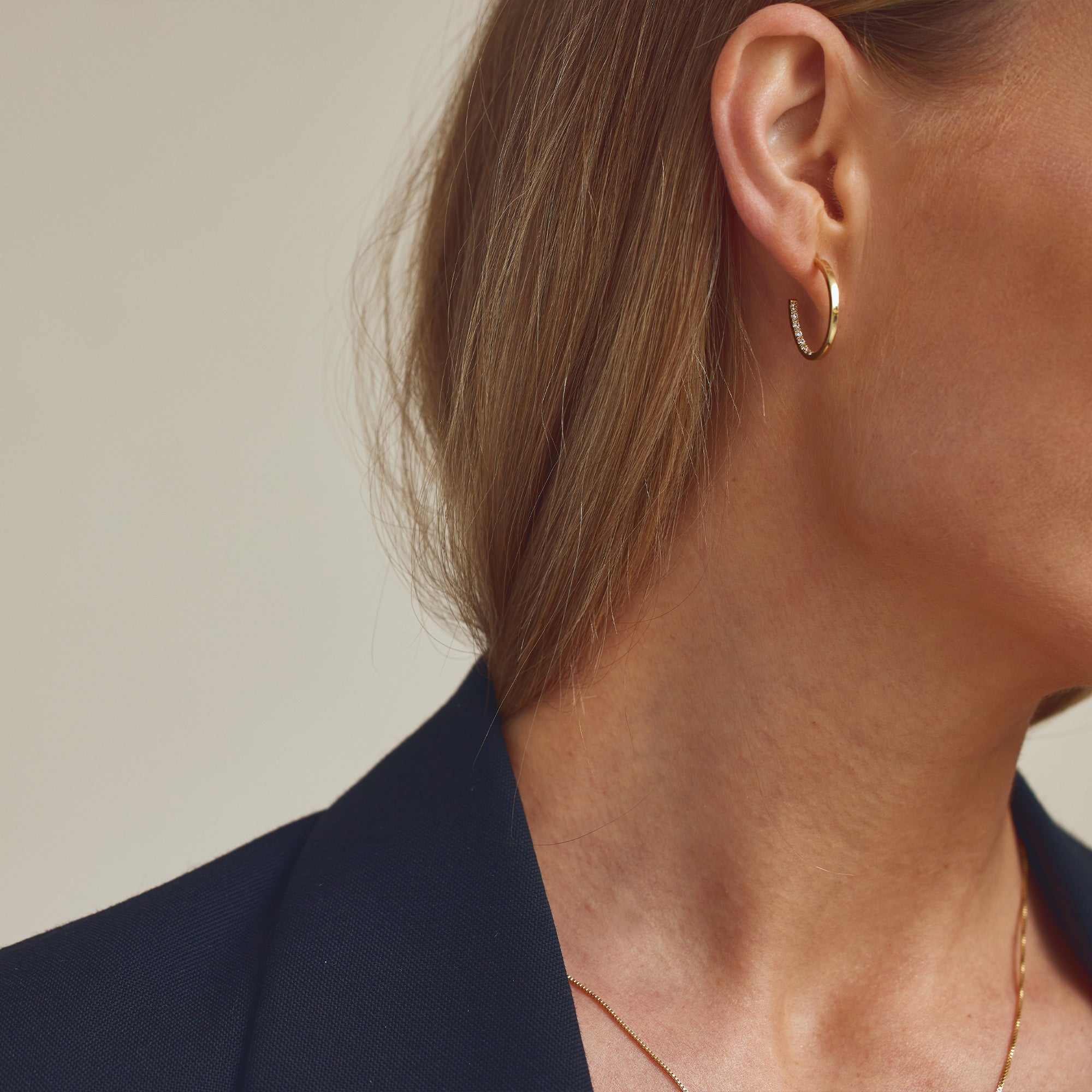 Mille Earrings Large - Zirconia - 18 carat gold plated