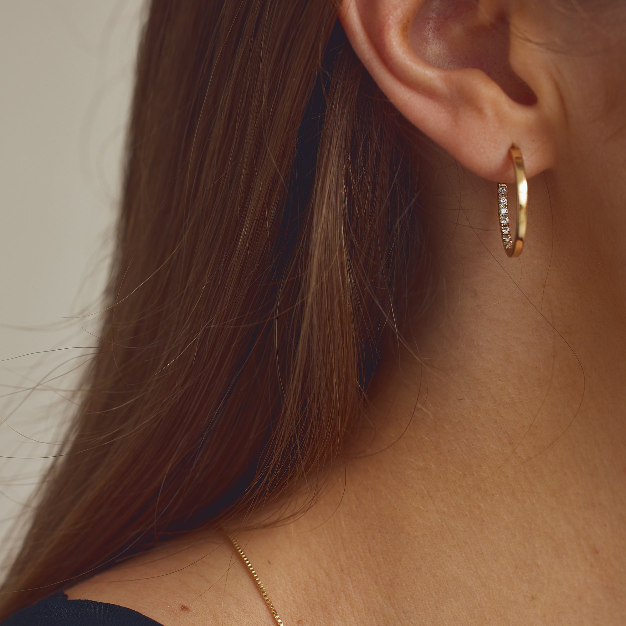 Mille Earrings Large - Zirconia - 18 carat gold plated