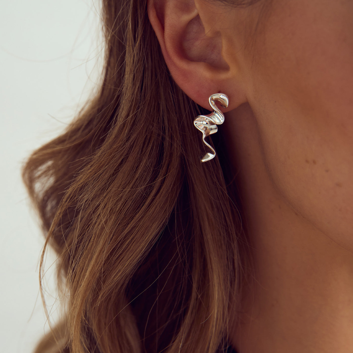 Caroline Earrings Large - Silver Plated