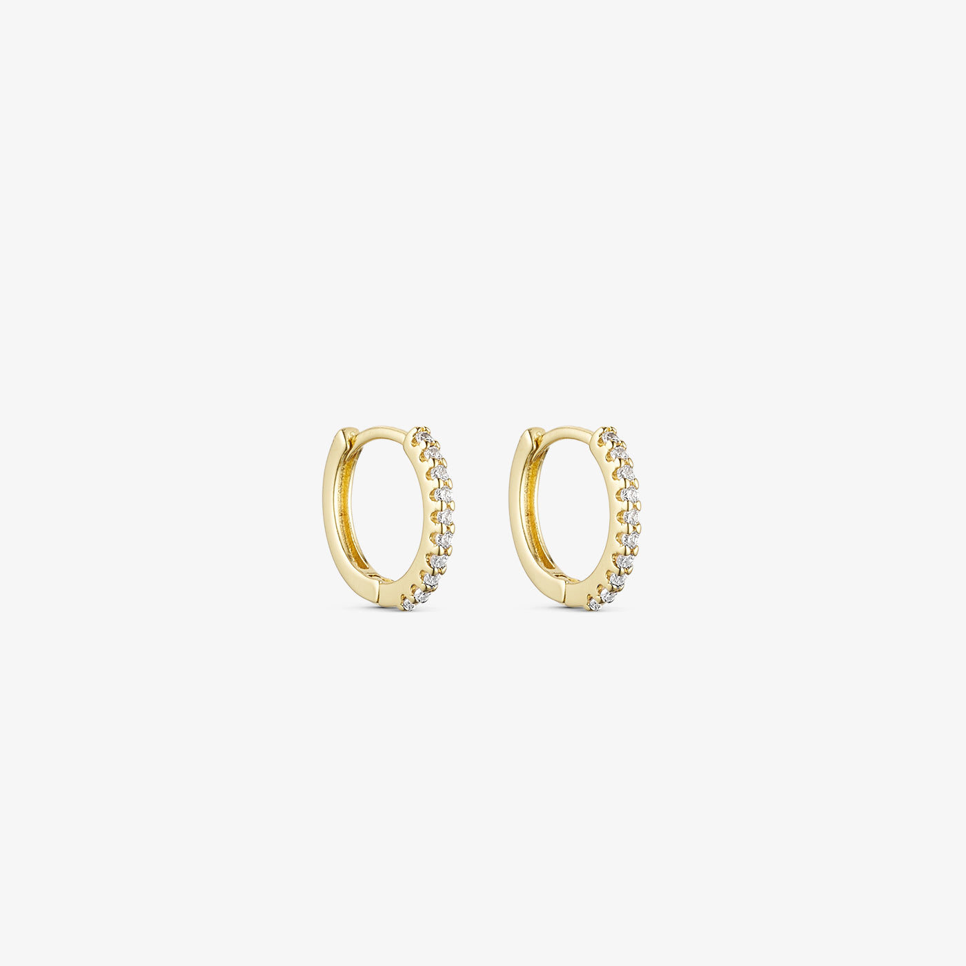 Rose Hoop Earrings Small - Zirconia - 18 carat gold plated