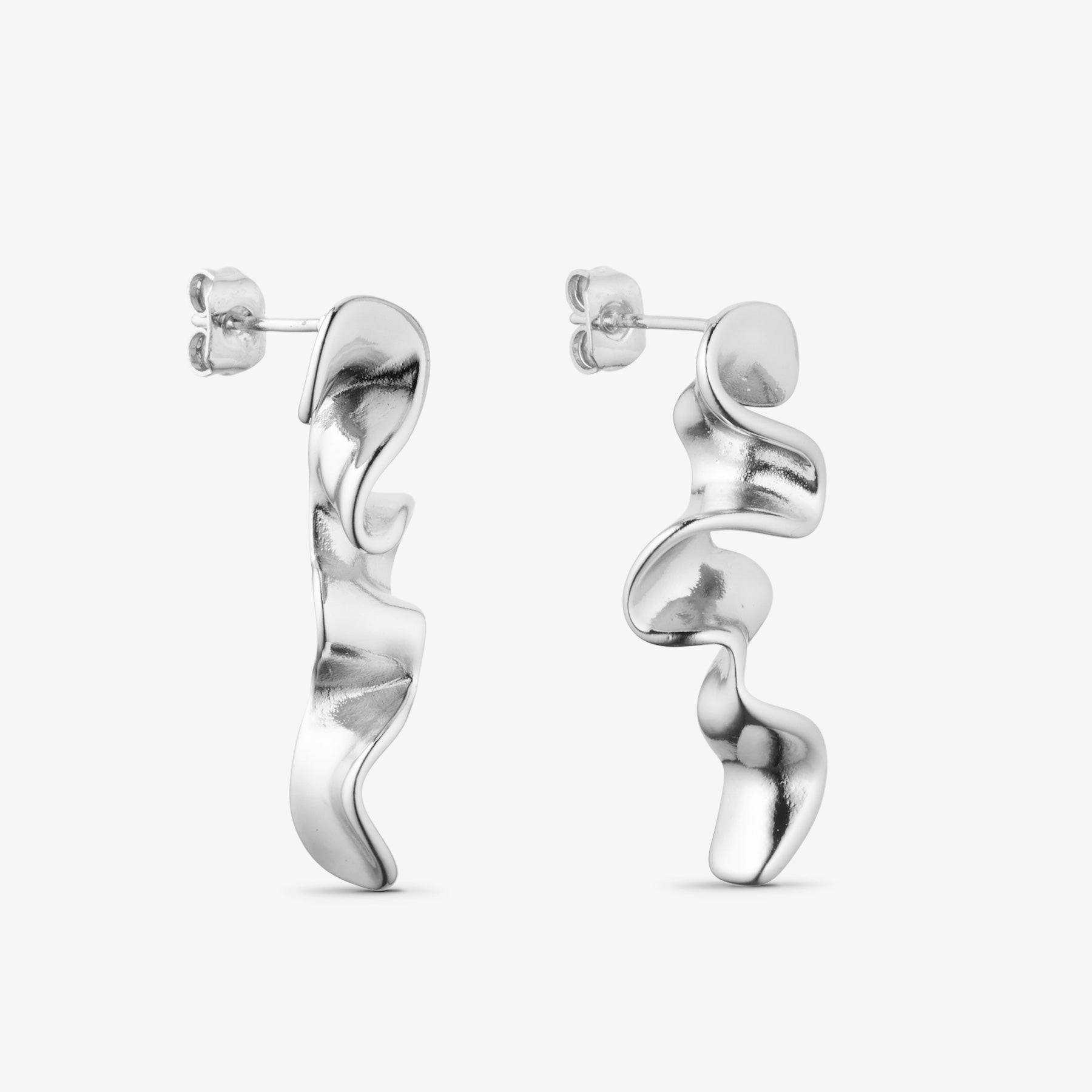 Caroline Earrings Large - Silver Plated