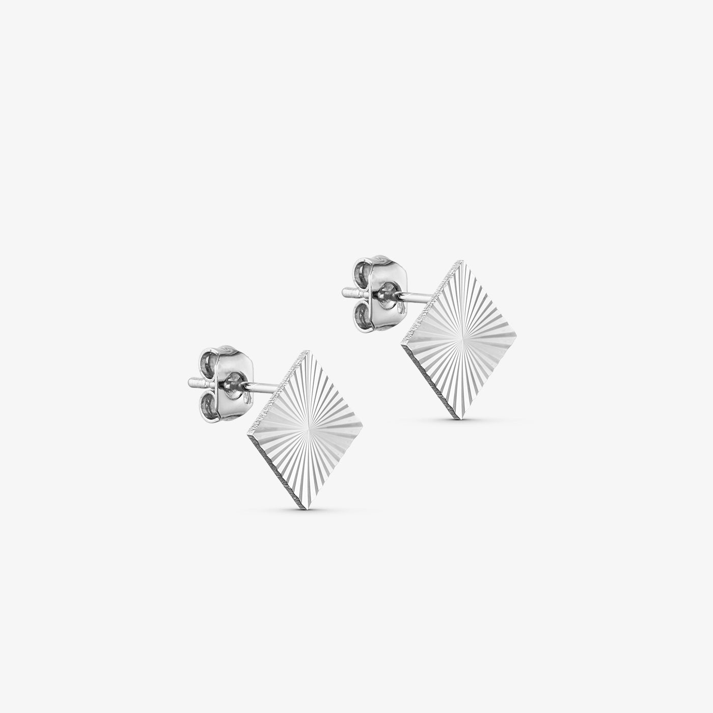 Scarlett Square Stud Earrings - Silver Plated