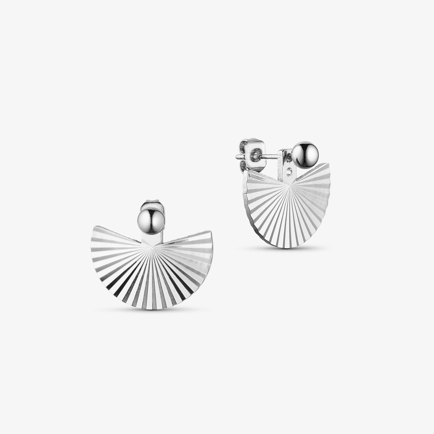 Scarlett Fan Earrings - Silver Plated