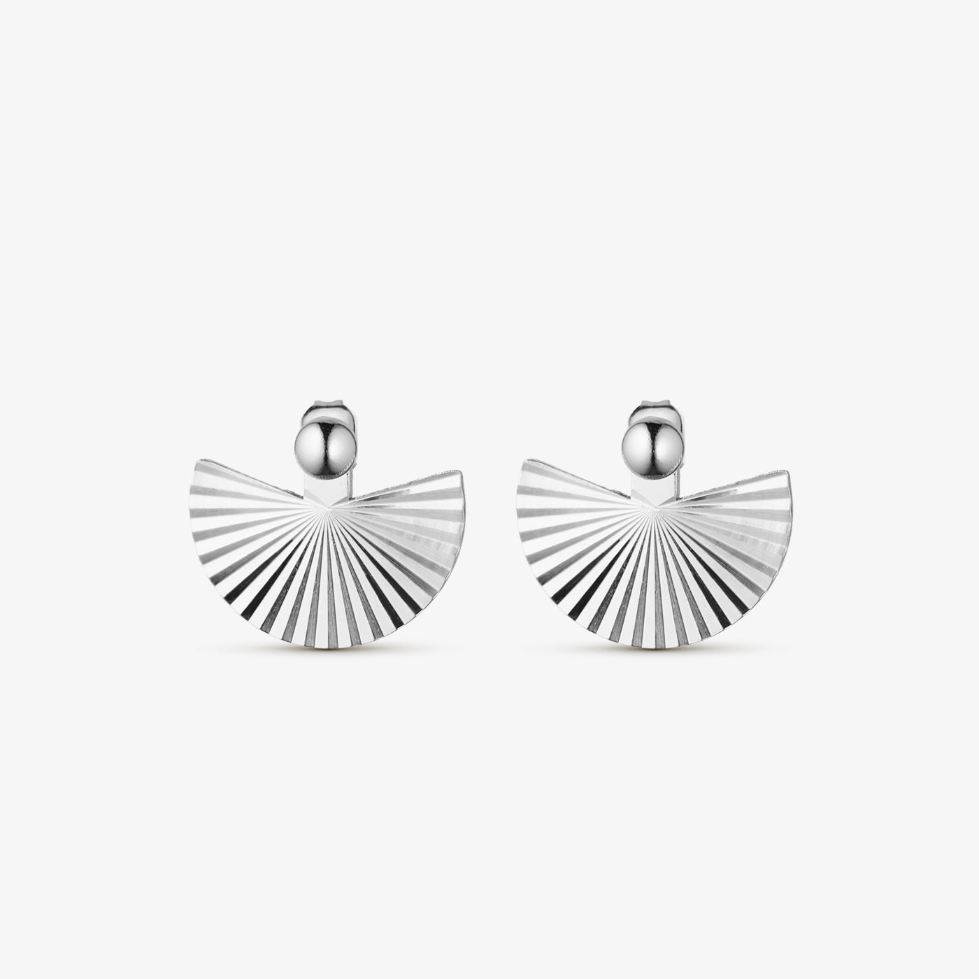 Scarlett Fan Earrings - Silver Plated