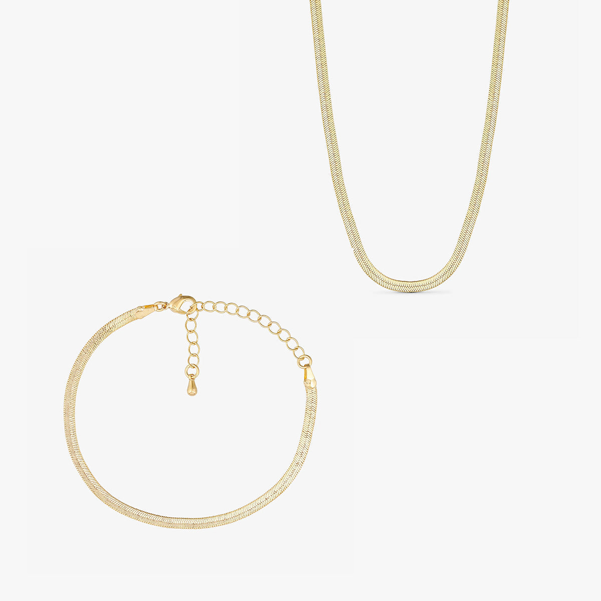 Jewelry set - Laura Necklace / Laura Bracelet - 18 carat gold plated