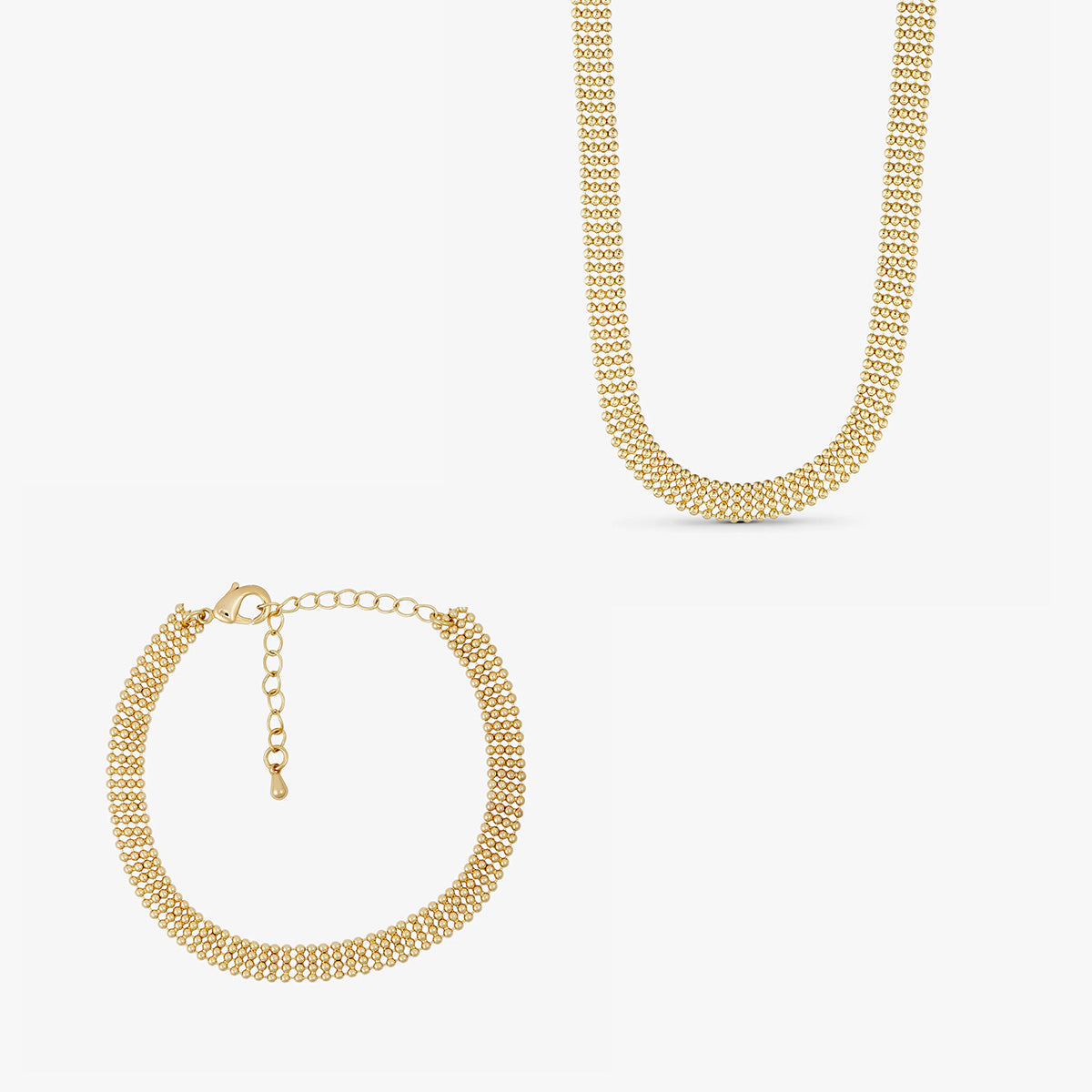 Jewelry set - Eden Necklace / Eden Bracelet - 18 carat gold plated