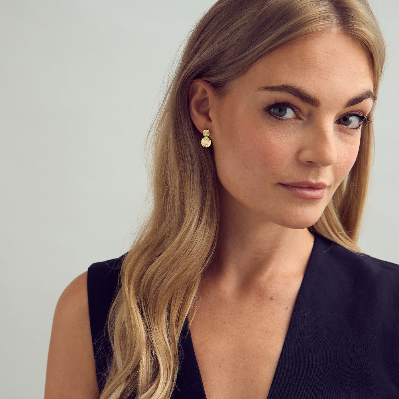 Scarlett Double Earrings - 18 carat gold plated