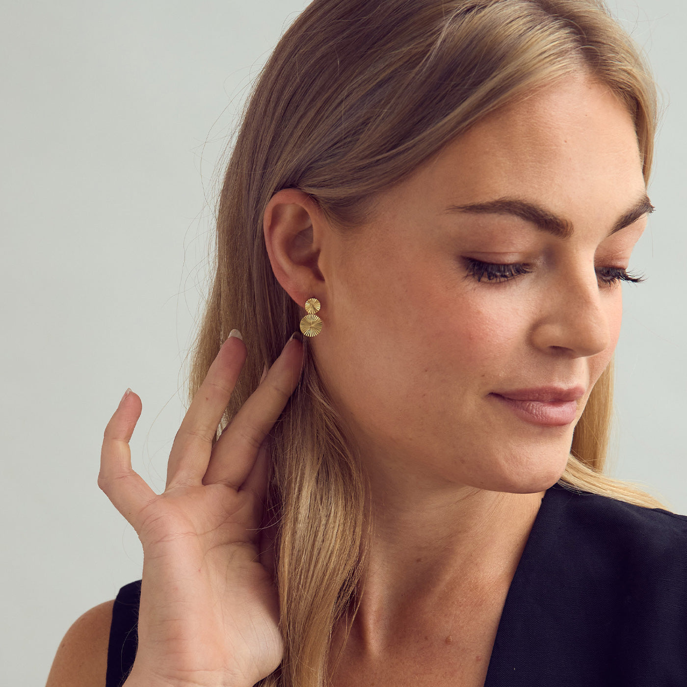 Scarlett Double Earrings - 18 carat gold plated