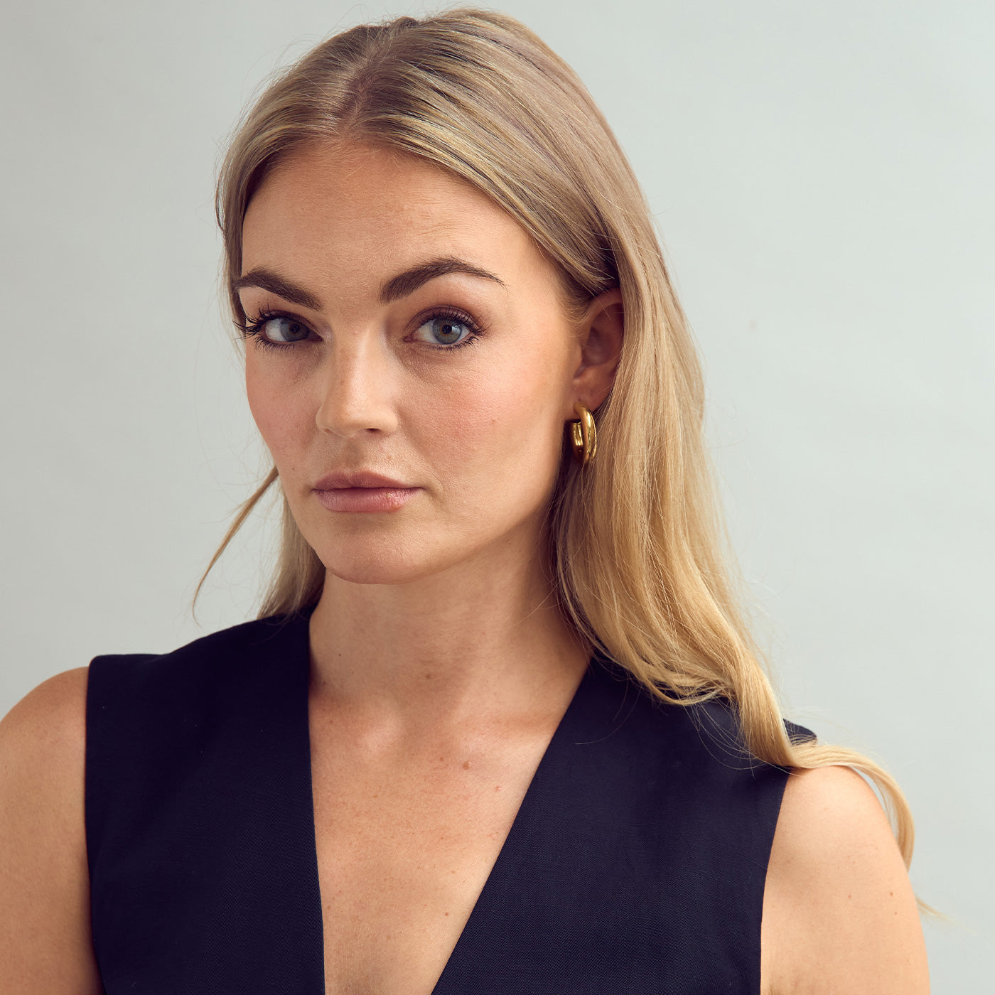 Zoe Hoop Earrings Large - 18 carat gold plated