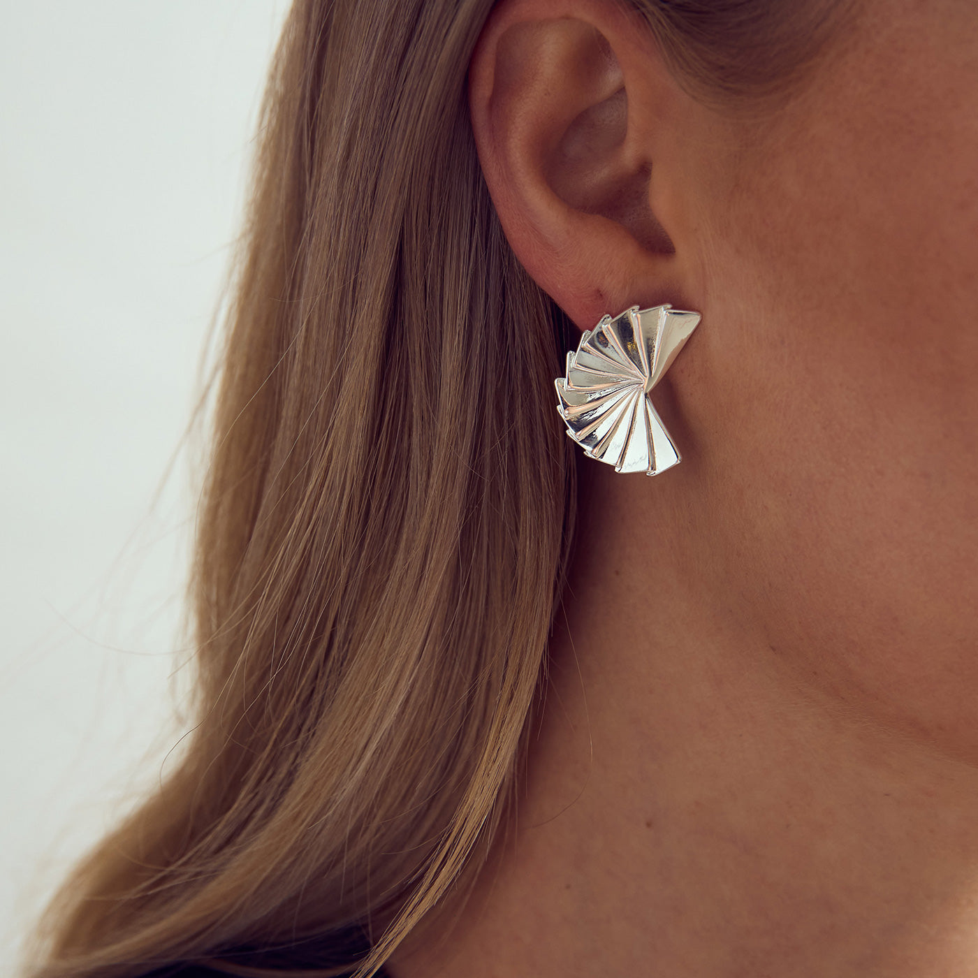 Cleo Earrings Large - Silver Plated