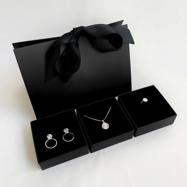 Jewelry Set - Scarlett Necklace / Scarlett Earrings / Scarlett Ring - Silver Plated