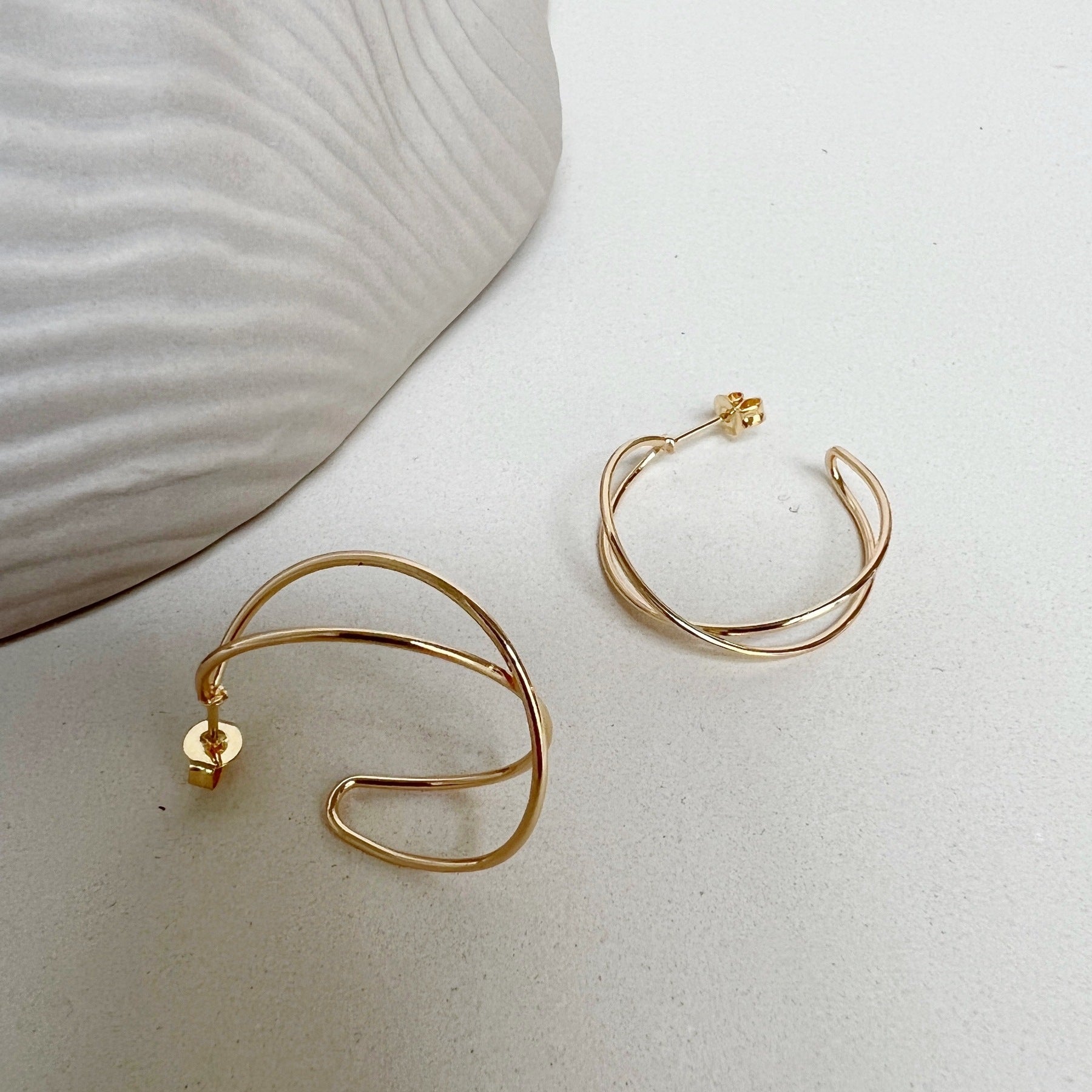 Mia Earrings LARGE - 18 carat gold plated