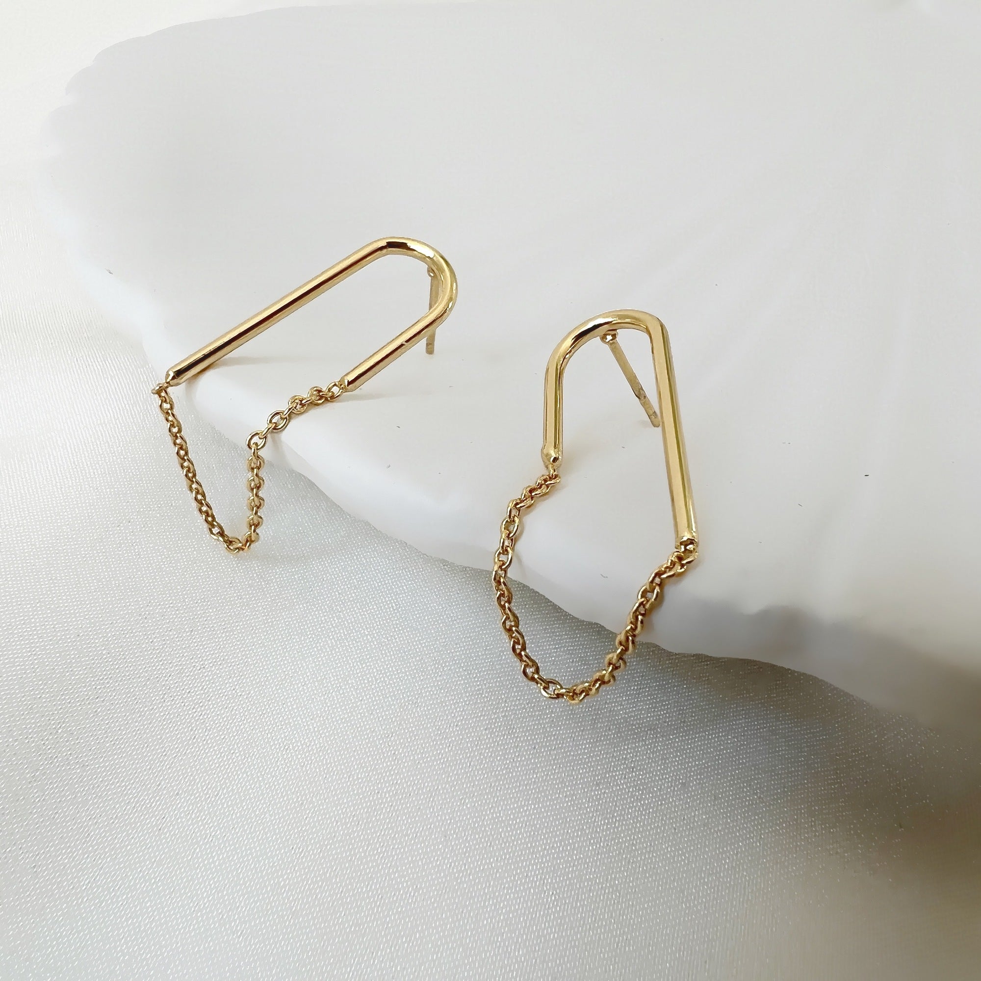 Juno Chain Earrings - 18 carat gold plated