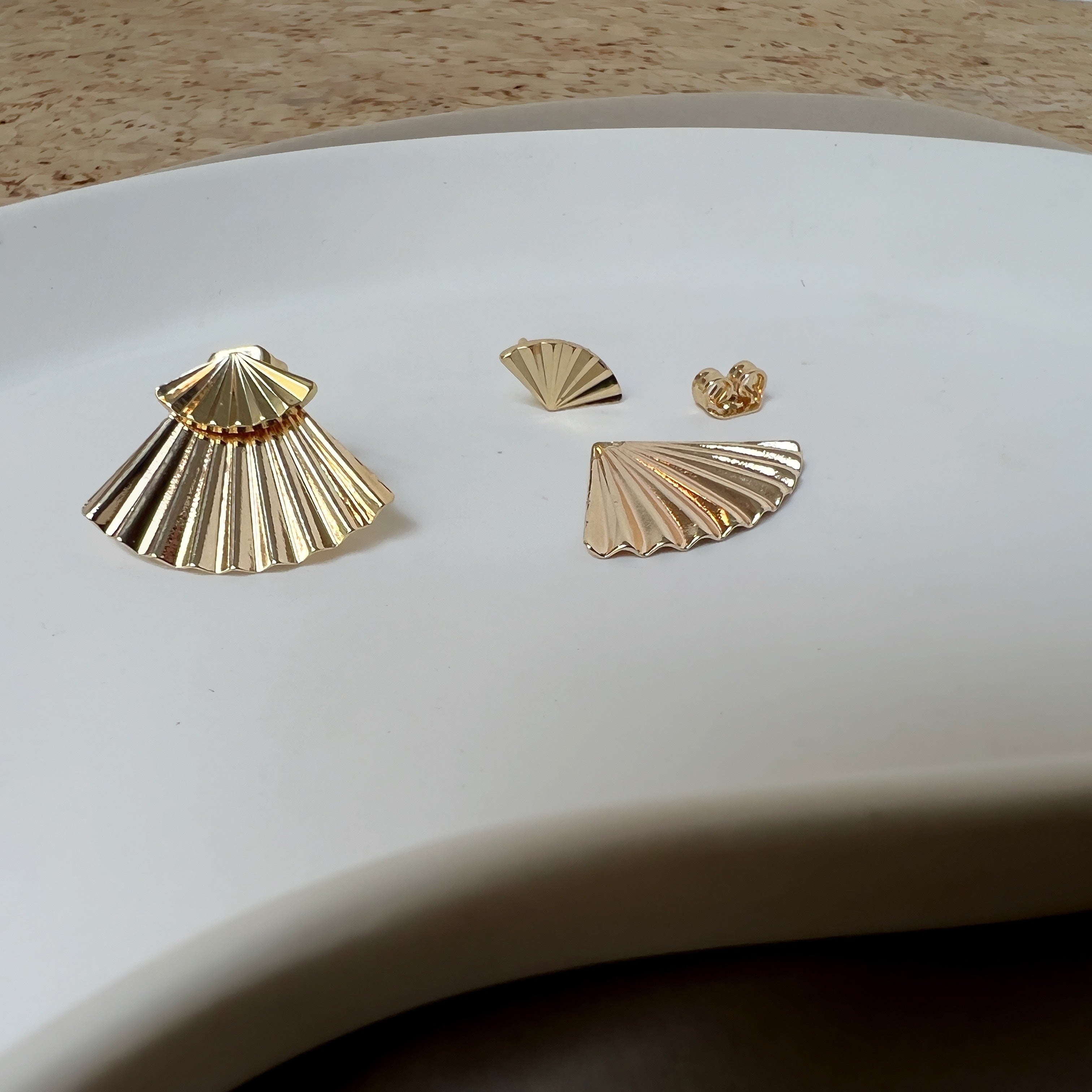 Luna Double Earrings - 18 carat gold plated