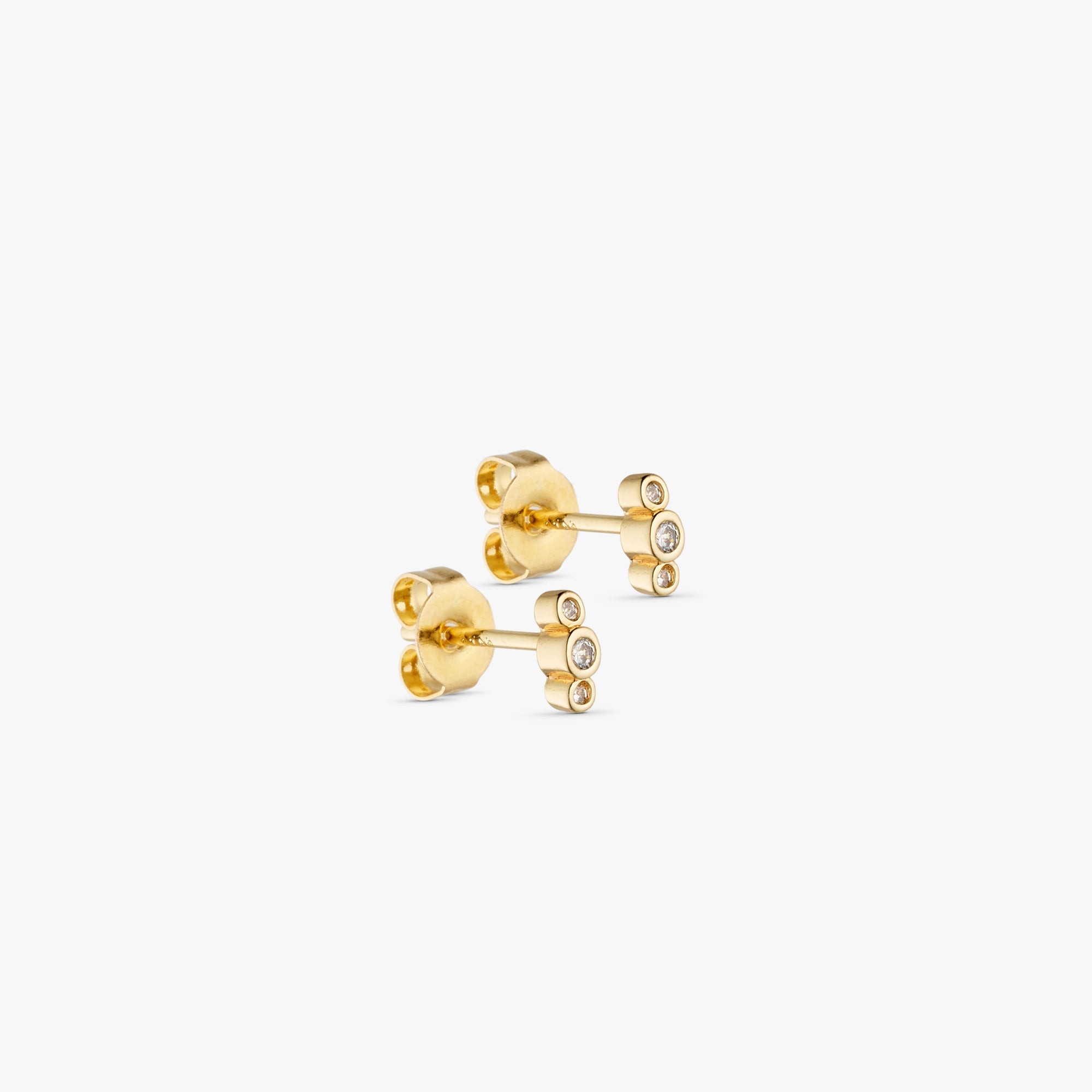 Elin Stud Earrings - Zirconia - 18 carat gold plated