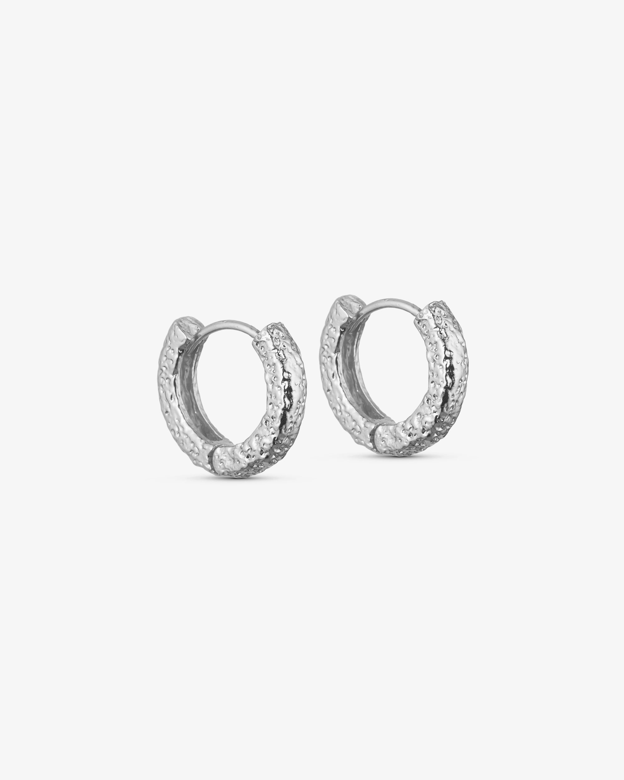Dalia Earrings Large Hoop - Silver Plated