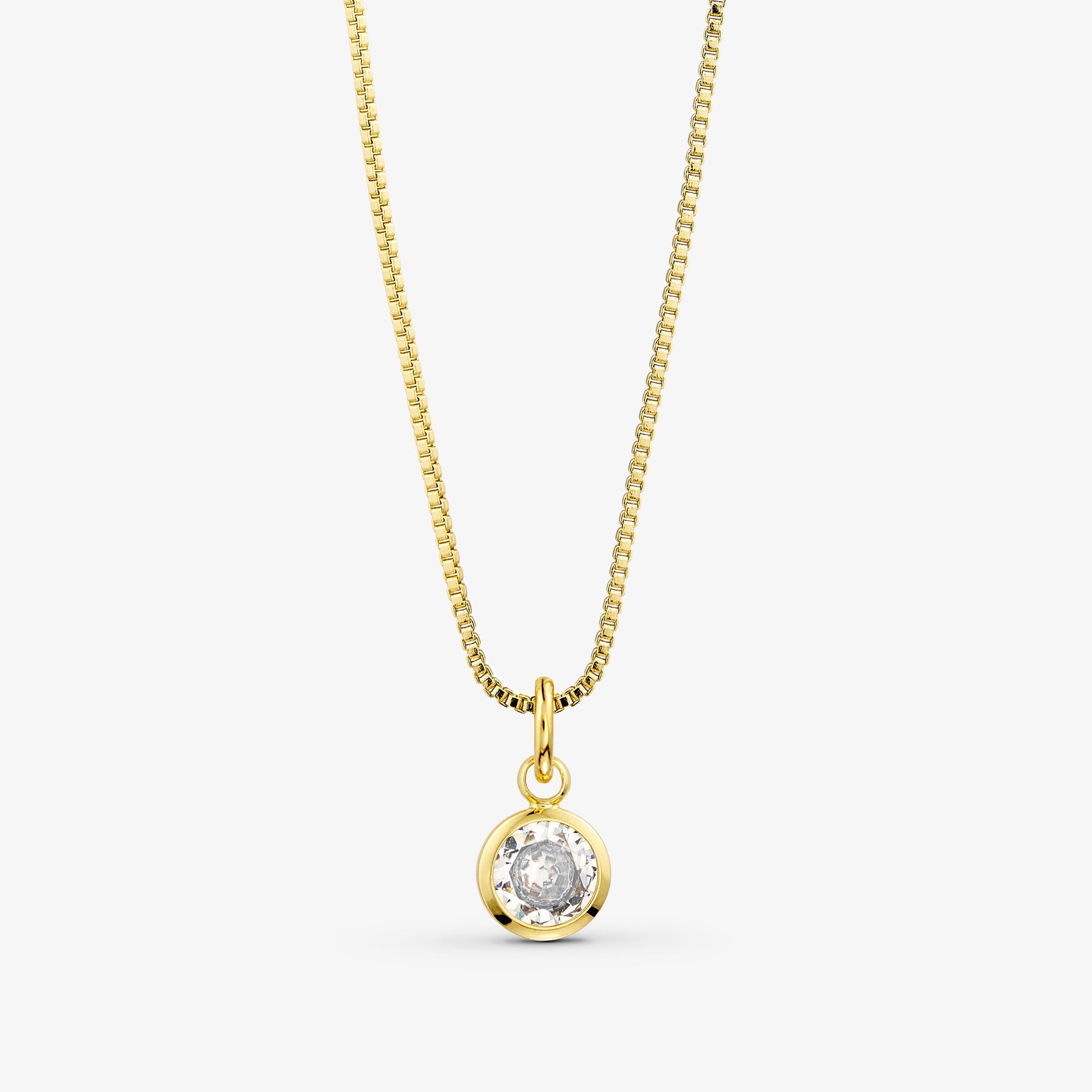 Agnes Necklace - Zirconia - 18 carat gold plated