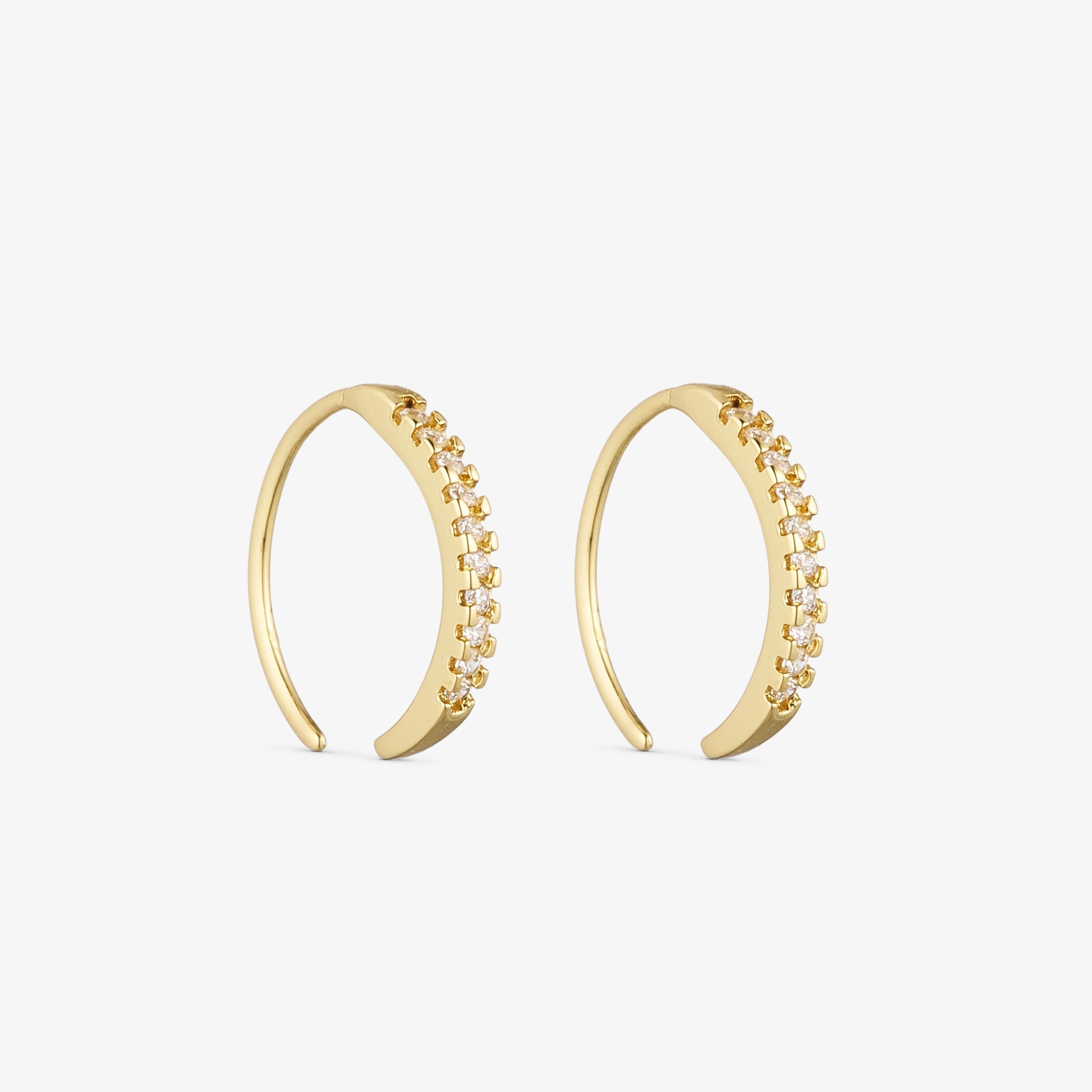 Elin Earrings - Zirconia - 18 carat gold plated